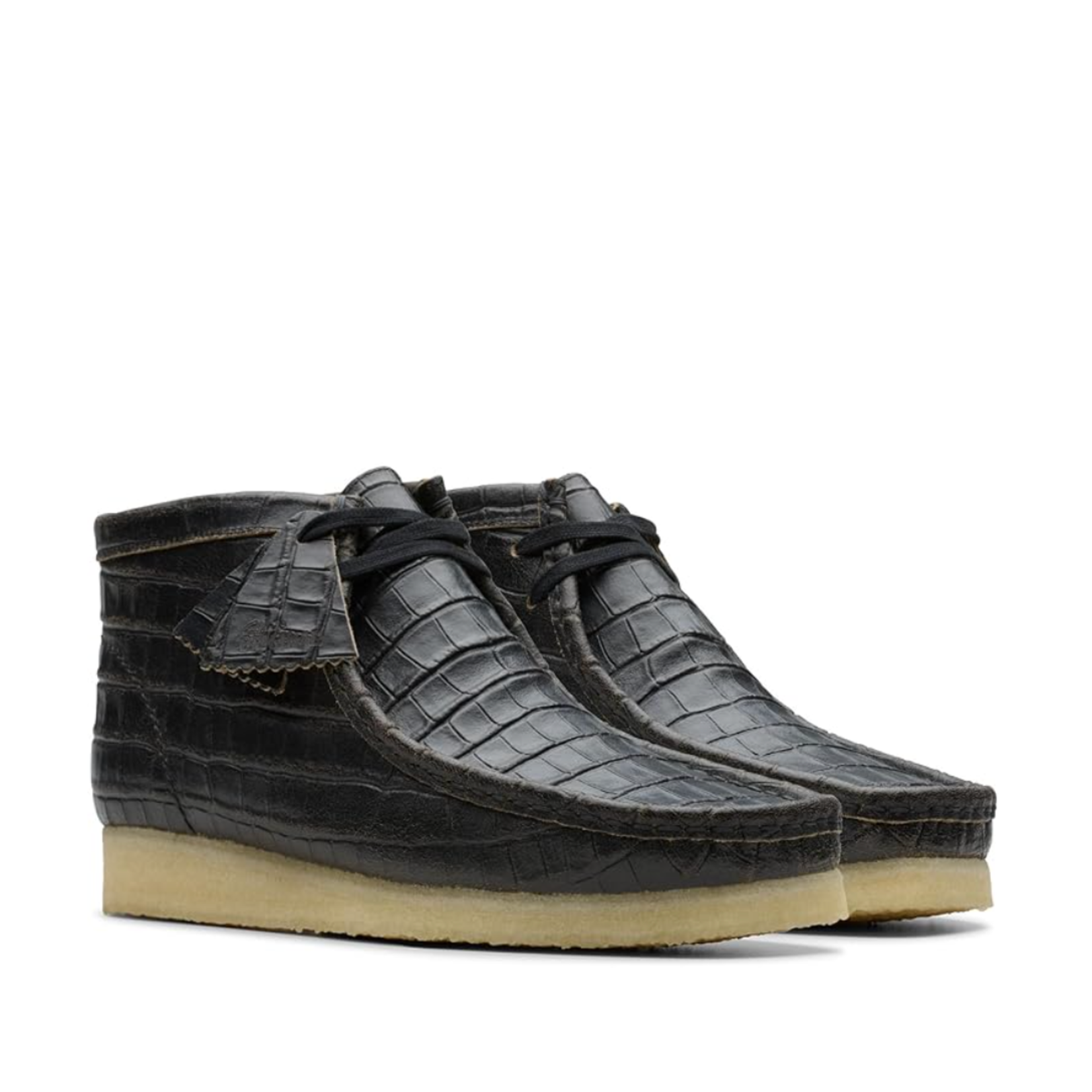 Clarks CLARKS Wallabee Boot - Black Croc Size 11, DS BRAND NEW