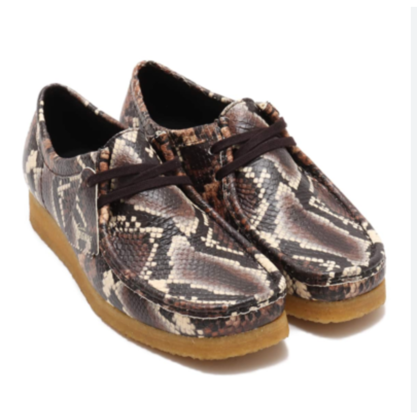 Clarks CLARKS Wallabee Brown Snake Print Size 9, DS BRAND NEW