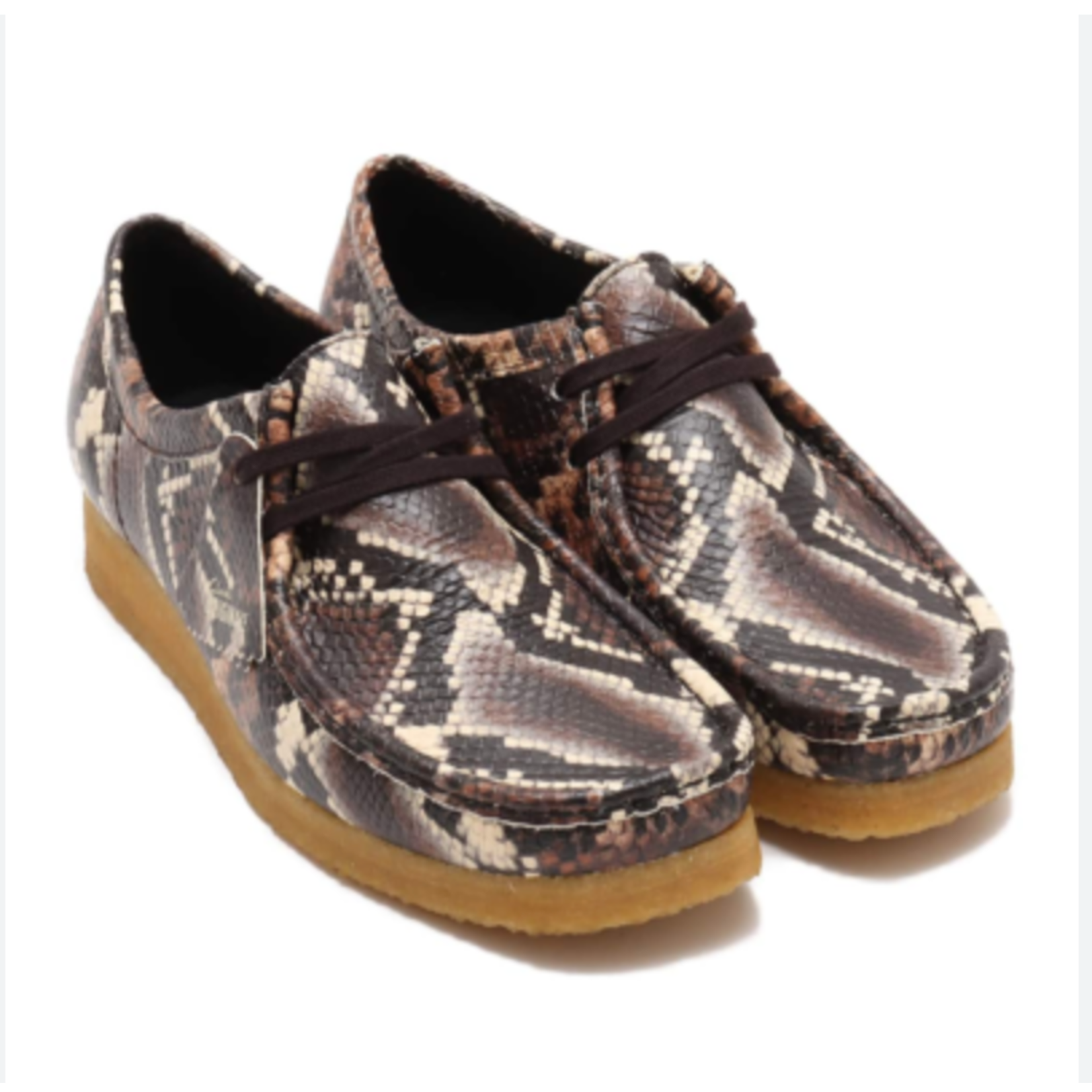 Clarks CLARKS Wallabee Brown Snake Print Size 10, DS BRAND NEW
