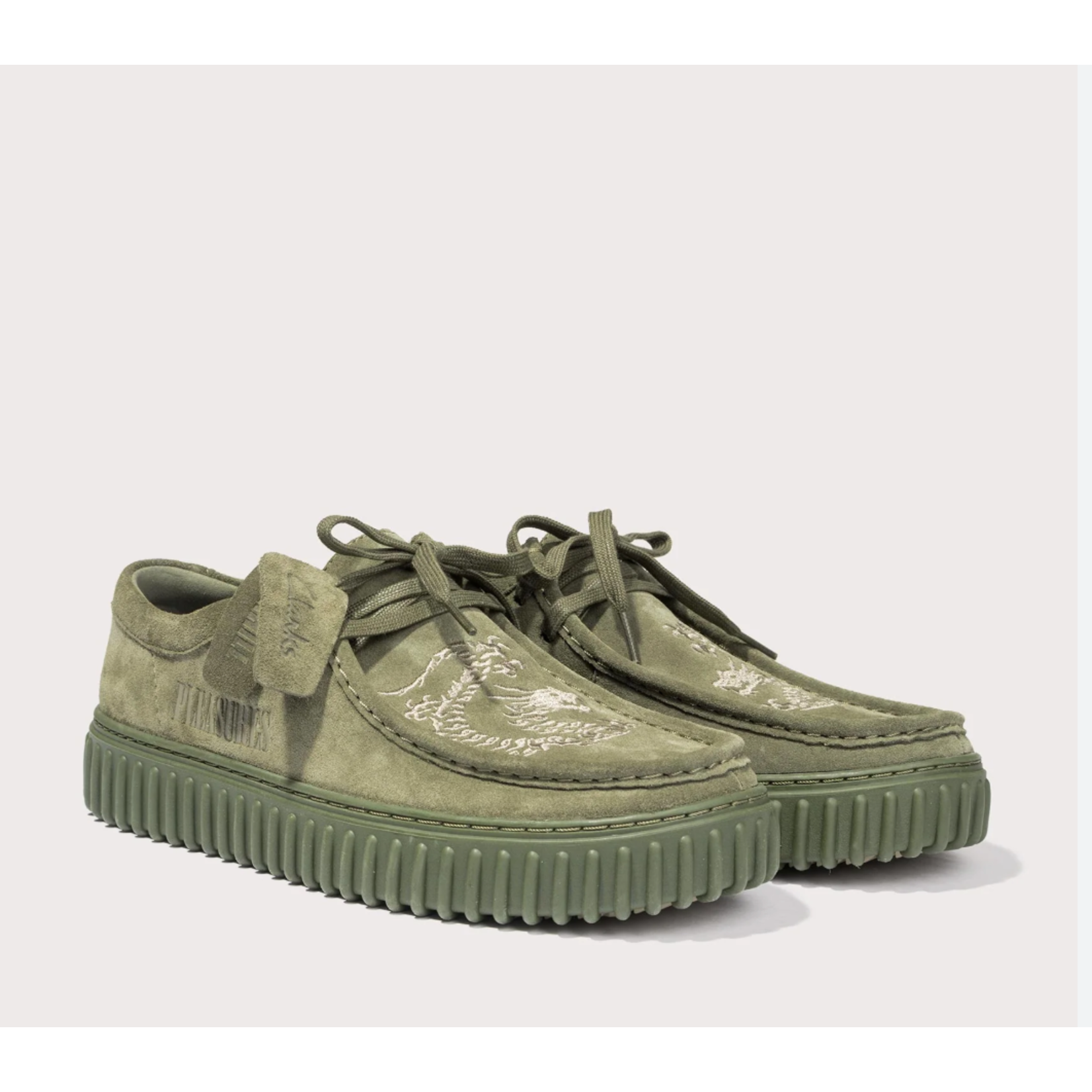 Clarks CLARKS X PLEASURES TORNHILL DRGNLO - OLIVE SUEDE Size 8, DS BRAND NEW