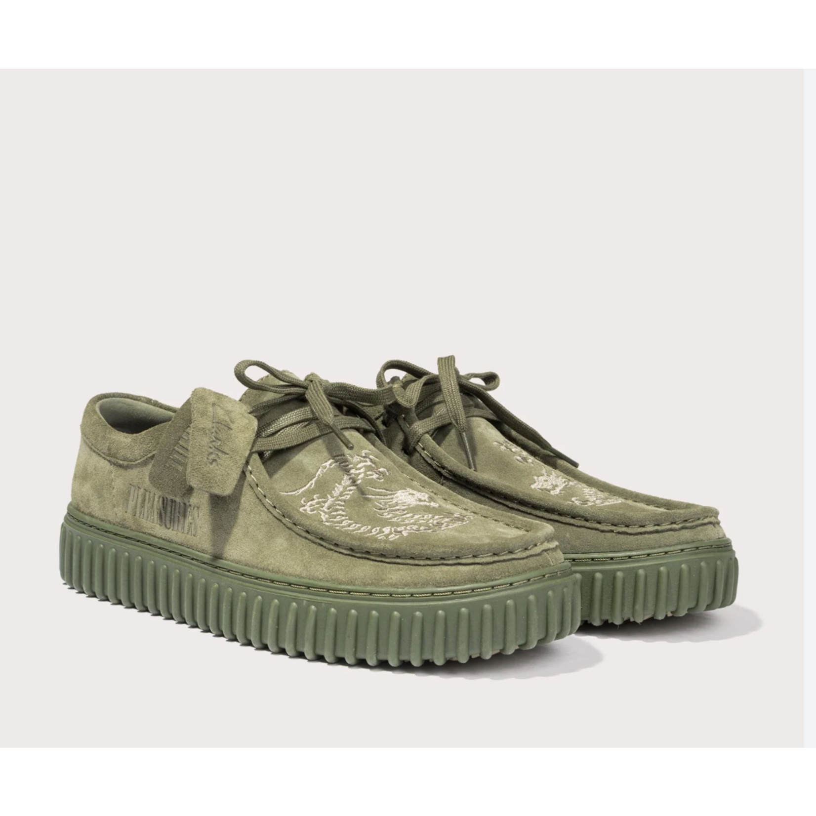 Clarks CLARKS X PLEASURES TORNHILL DRGNLO - OLIVE SUEDE Size 9.5, DS BRAND NEW