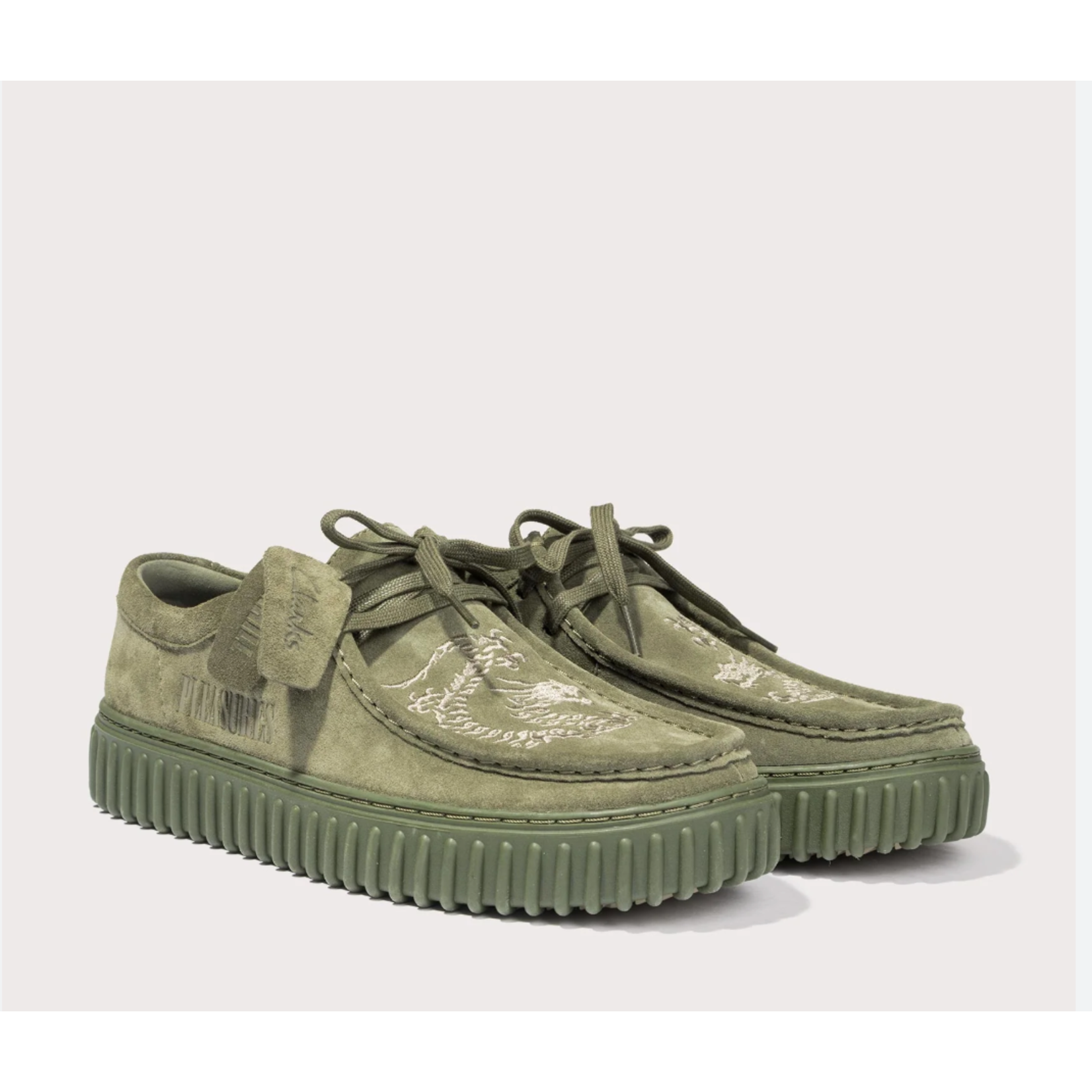 Clarks CLARKS X PLEASURES TORNHILL DRGNLO - OLIVE SUEDE Size 12, DS BRAND NEW
