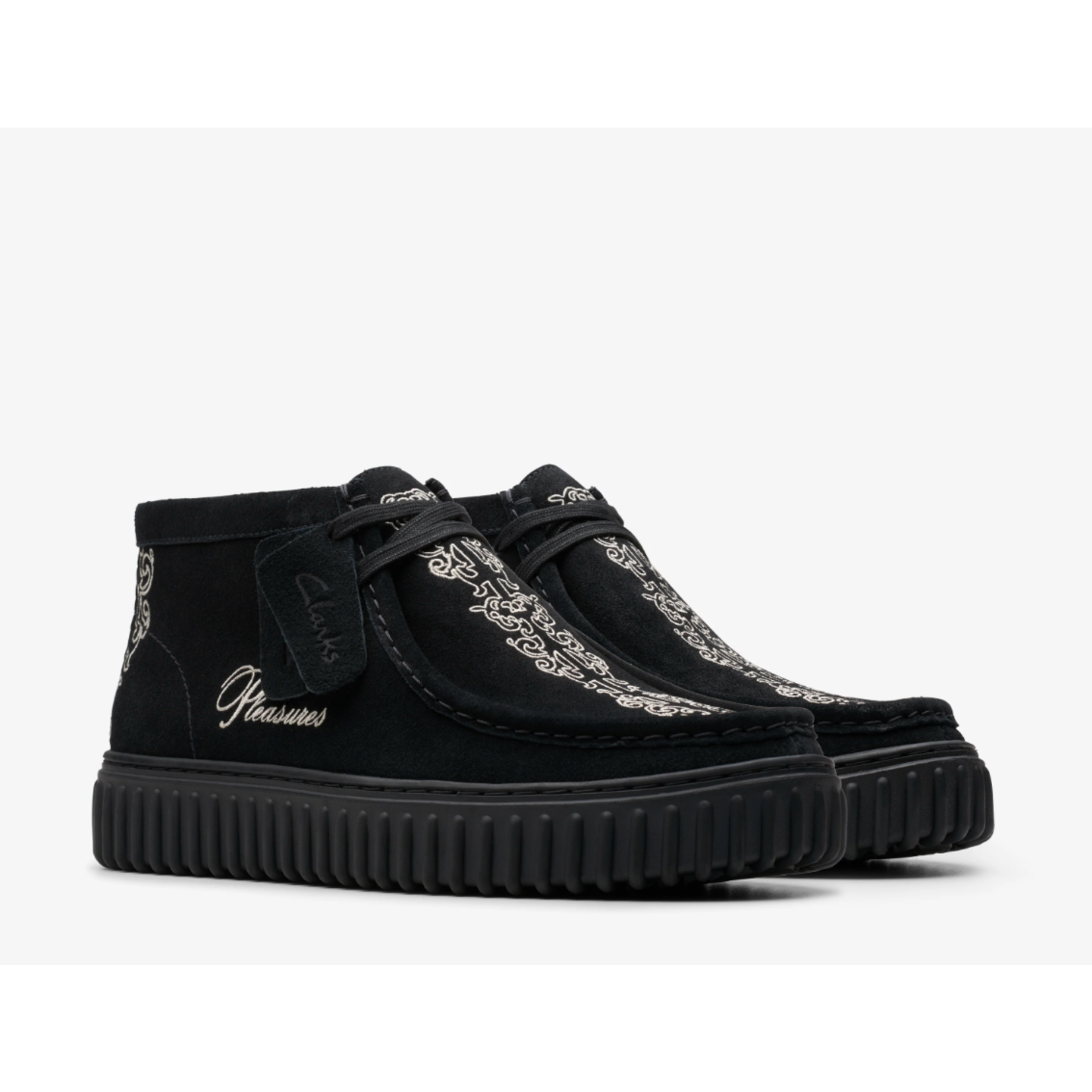 Clarks CLARKS X PLEASURES TORNHILL WOVEN - BLACK SUEDE Size 9.5, DS BRAND NEW