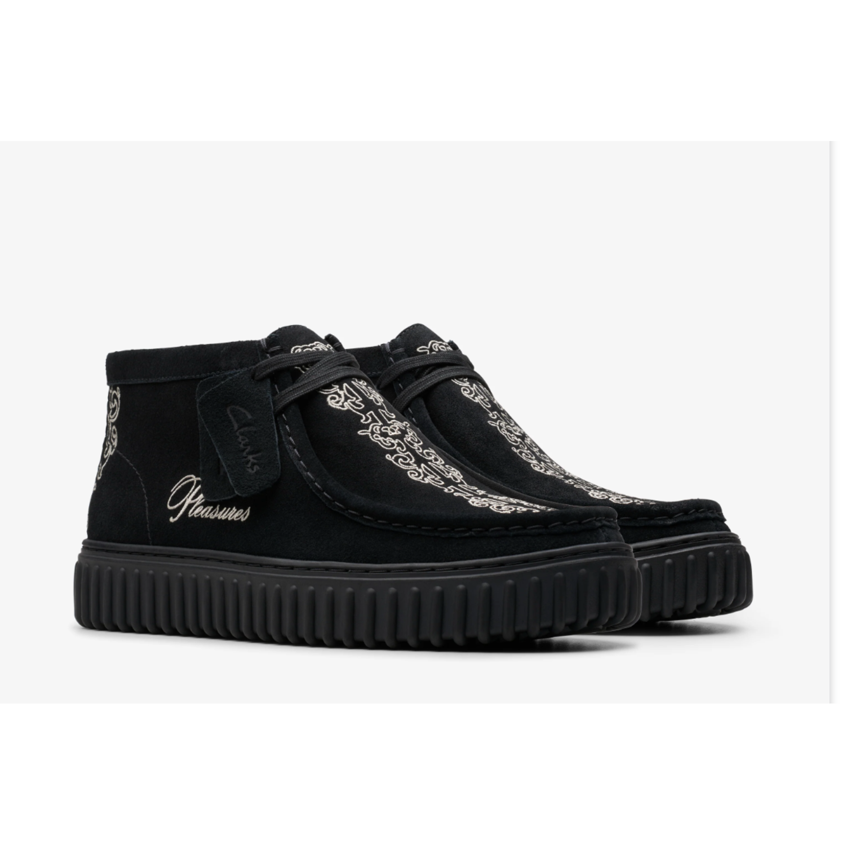 Clarks CLARKS X PLEASURES TORNHILL WOVEN - BLACK SUEDE Size 12, DS BRAND NEW