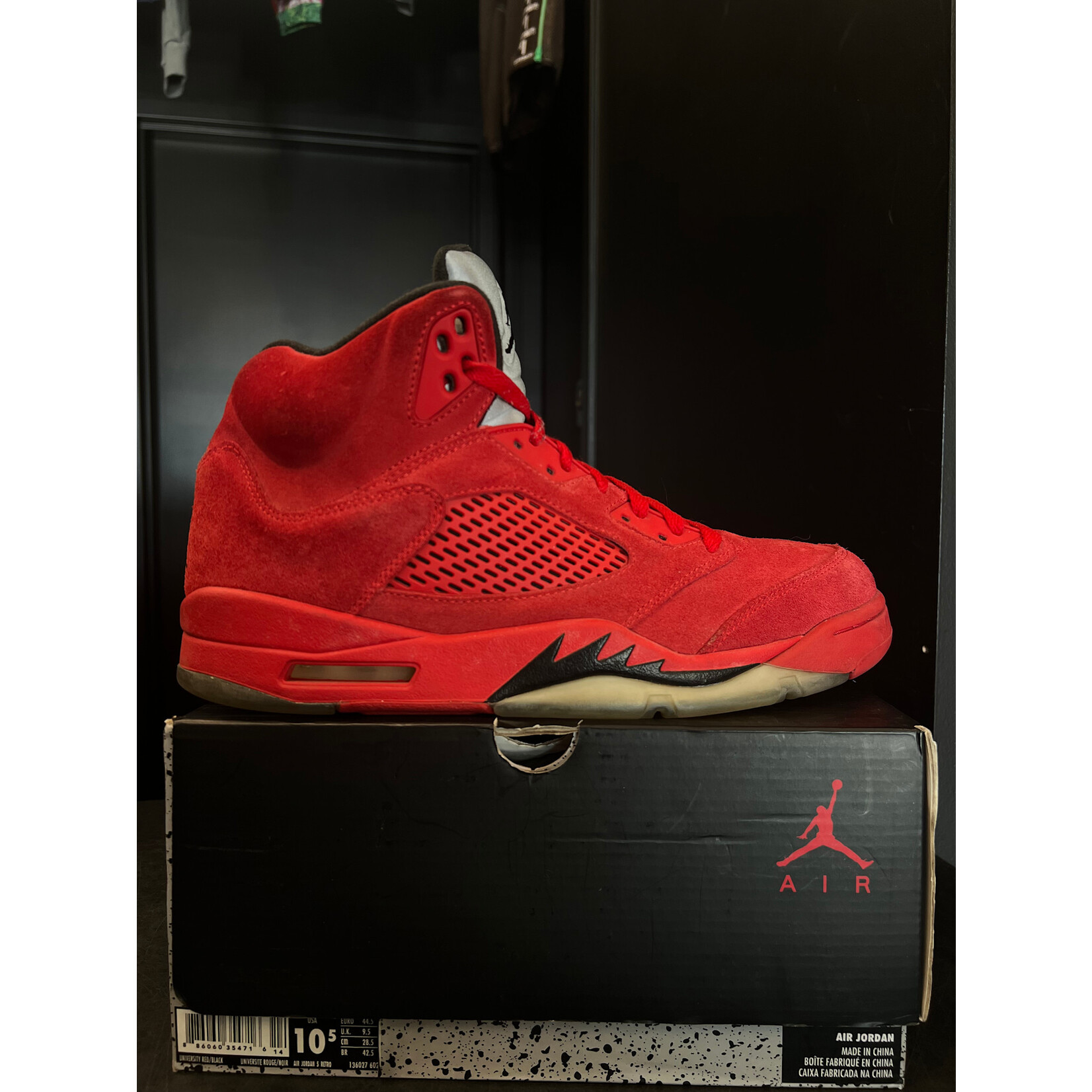 Jordan Jordan 5 Retro Red Suede Size 10.5, PREOWNED
