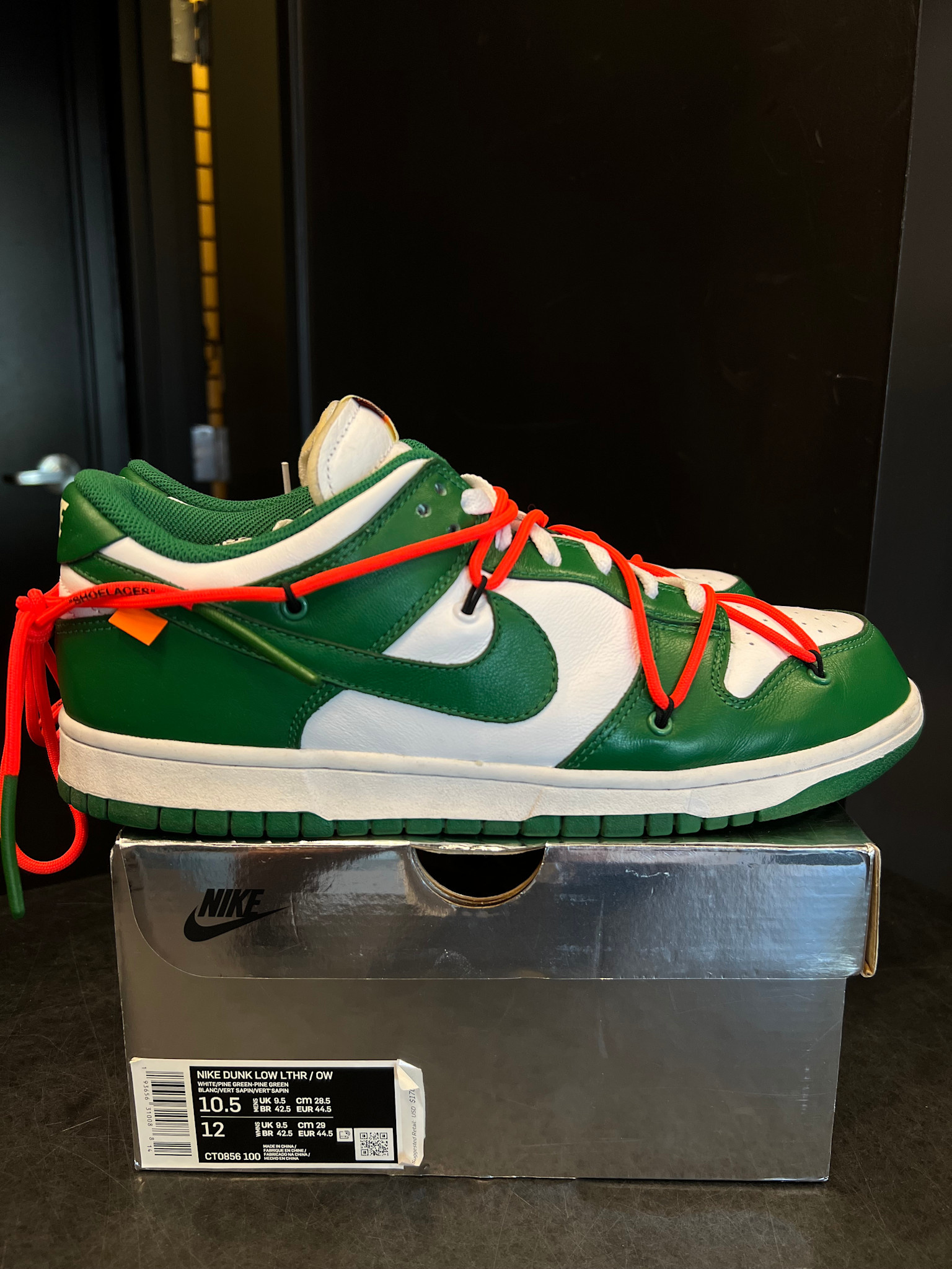 OFF-WHITE × NikeDunk LowWhite/Pine-Green Size 8.5 - Off-White x Nike Dunk Low Pine Green 193656310040