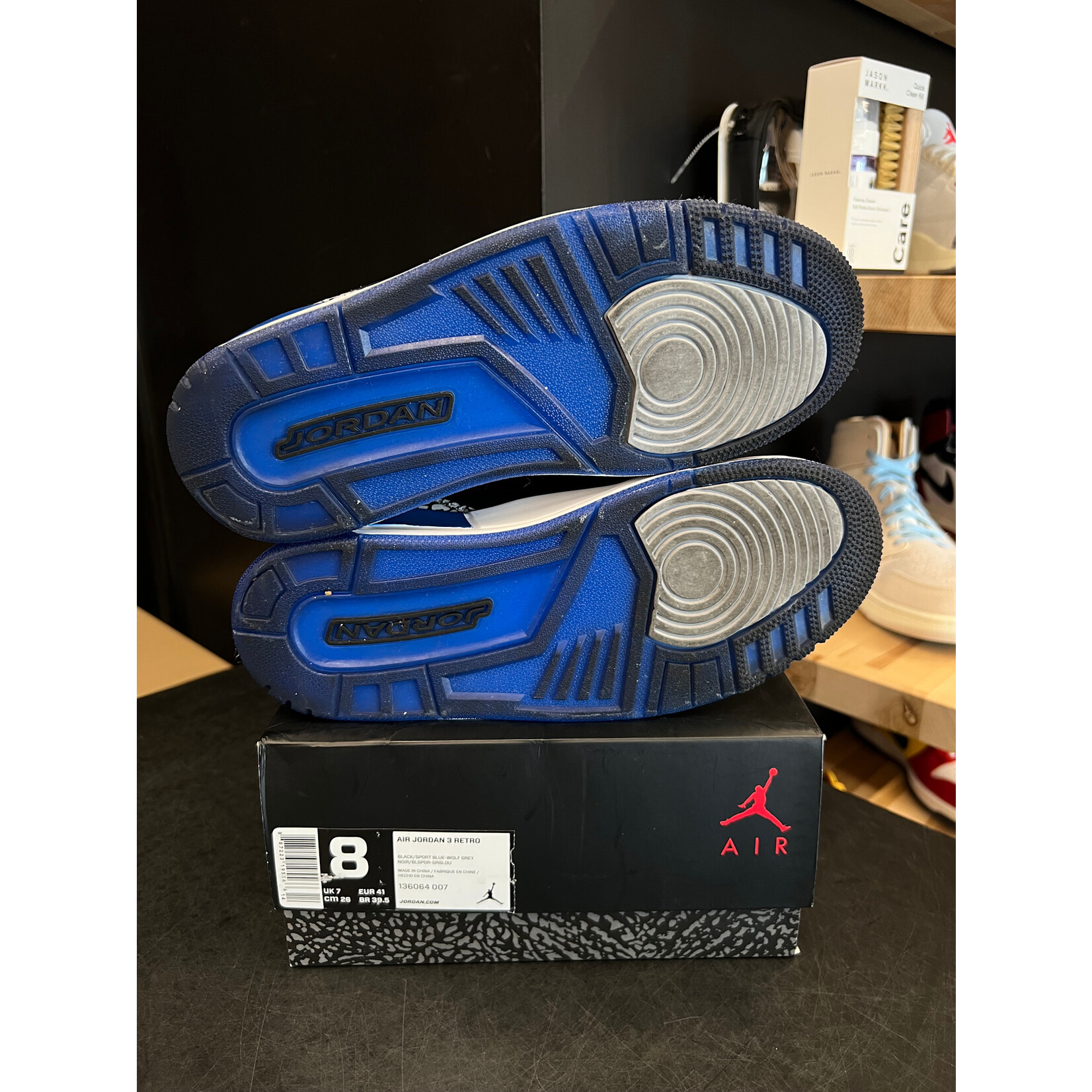 Jordan Jordan 3 Retro Sport Blue Size 8, PREOWNED