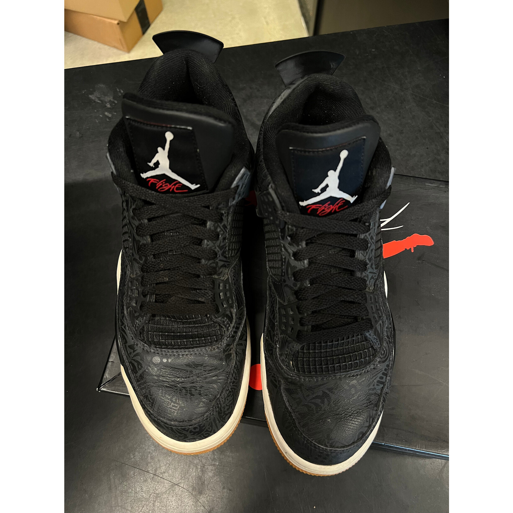 Jordan Jordan 4 Retro Laser Black Gum Size 9, PREOWNED