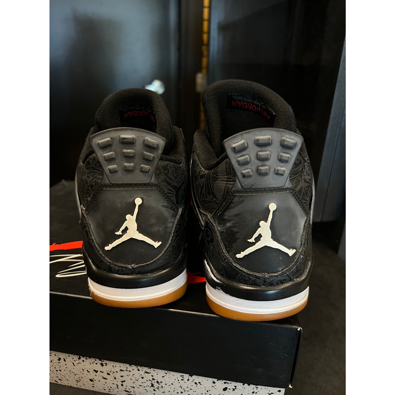 Jordan Jordan 4 Retro Laser Black Gum Size 9, PREOWNED