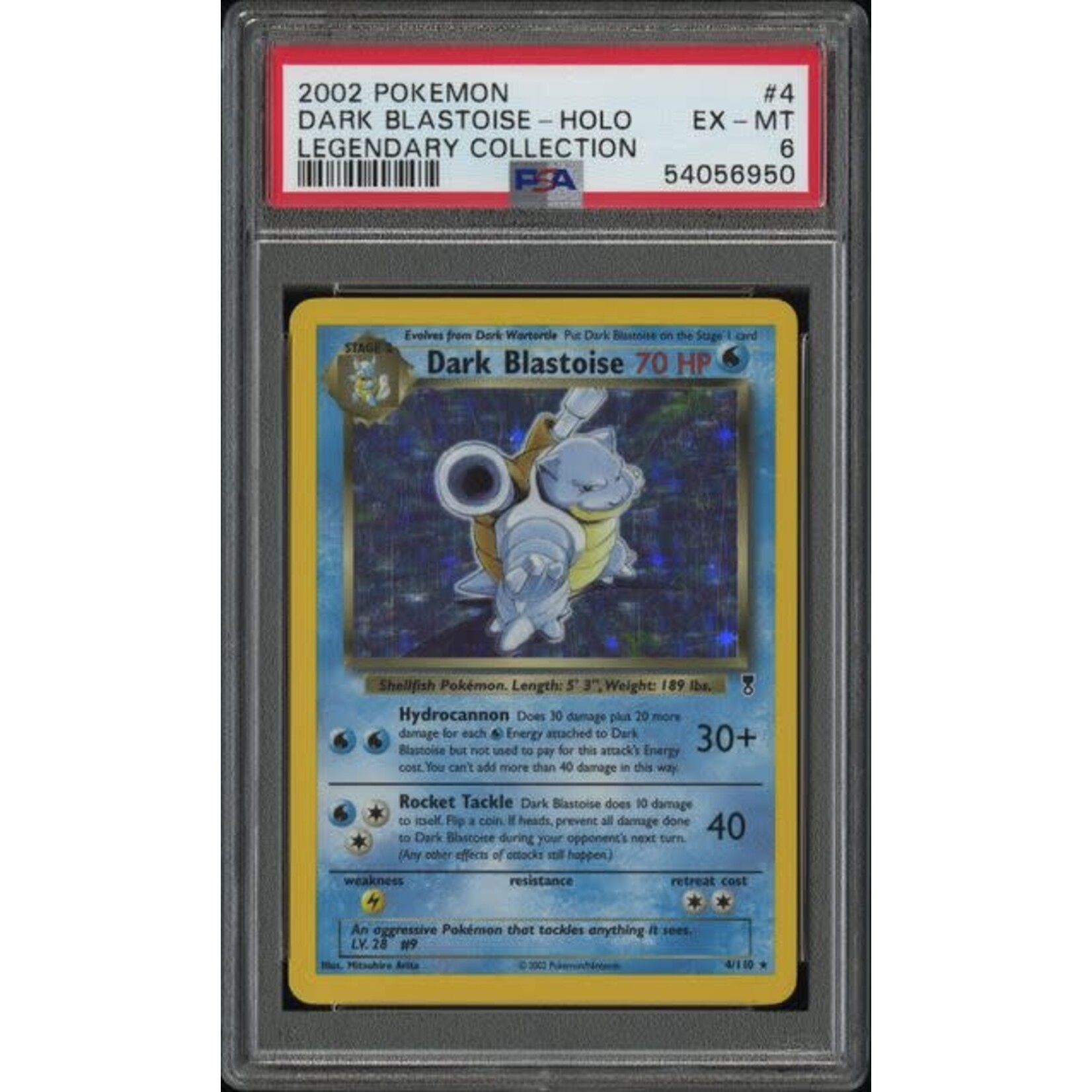 2002 2002 Pokemon Legendary Collection #4 Dark Blastoise Holo PSA 6