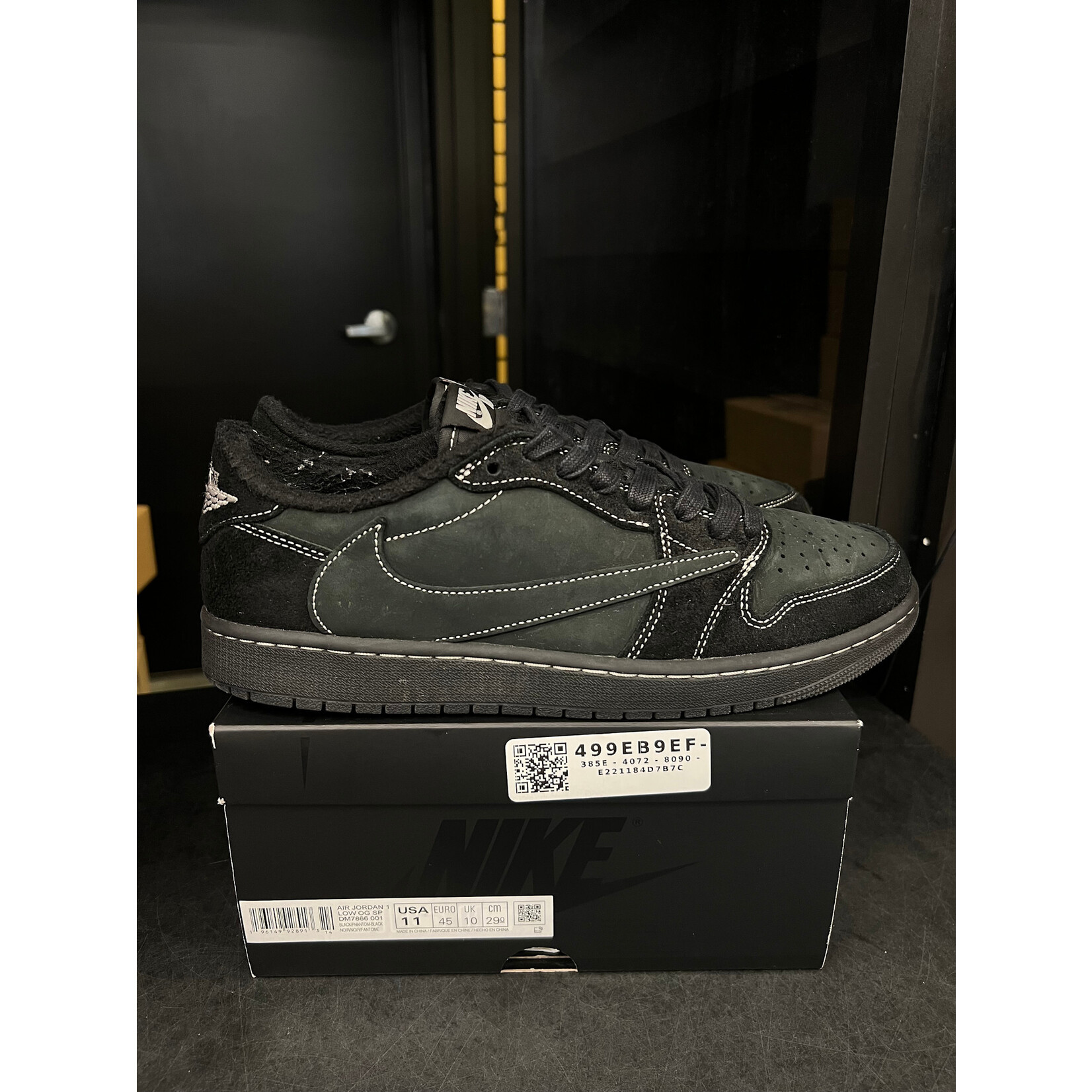 Jordan Jordan 1 Retro Low OG SP Travis Scott Black Phantom Size 11, PREOWNED