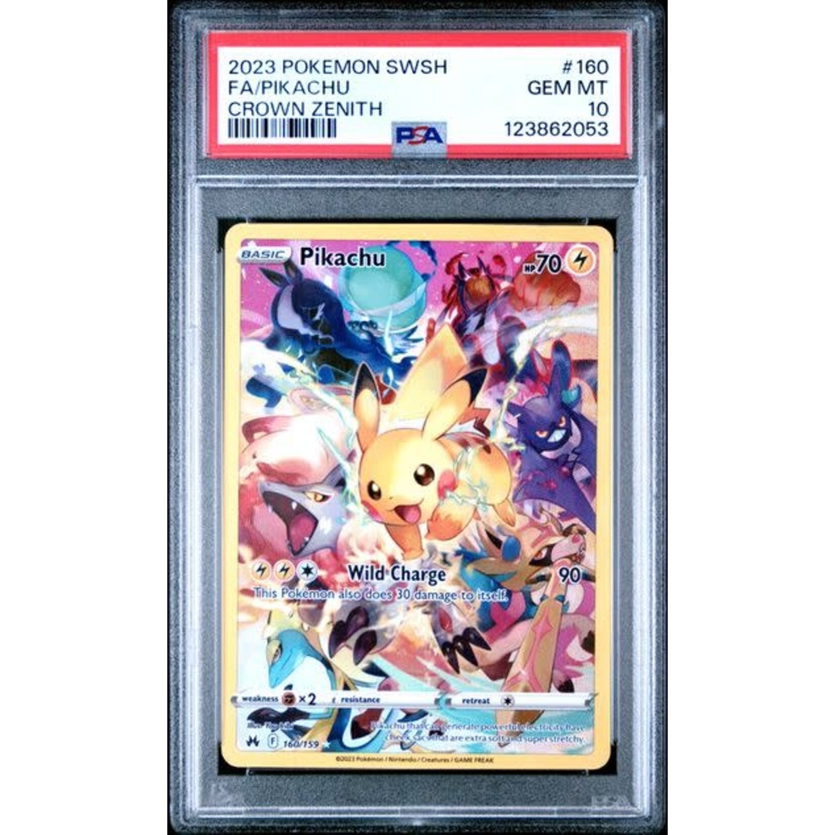 2023 2023 Pokemon SWSH Crown Zenith Pikachu #160 PSA 10