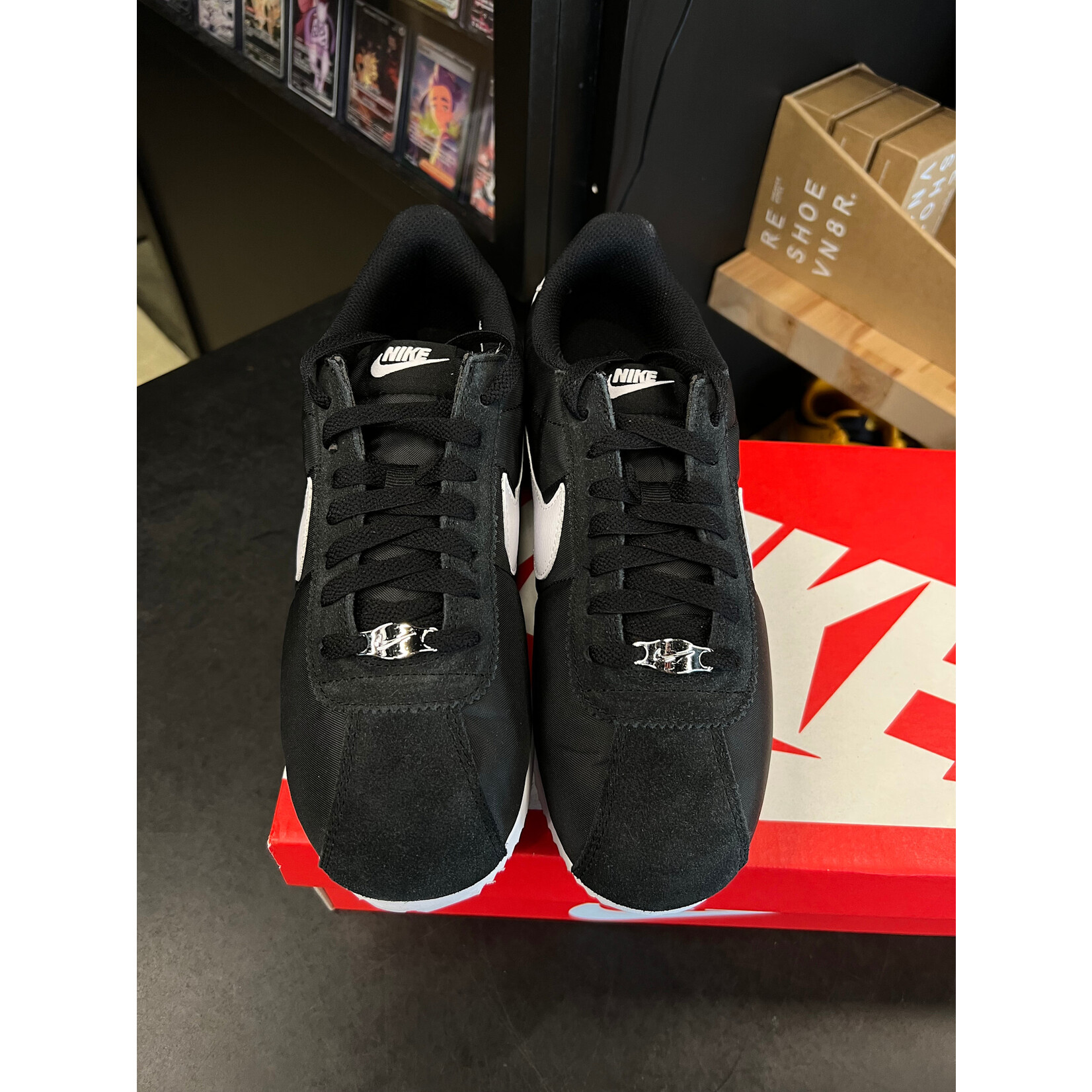 Nike Nike Cortez Nylon Black White (Women's) Size 9W, PREOWNED PADS