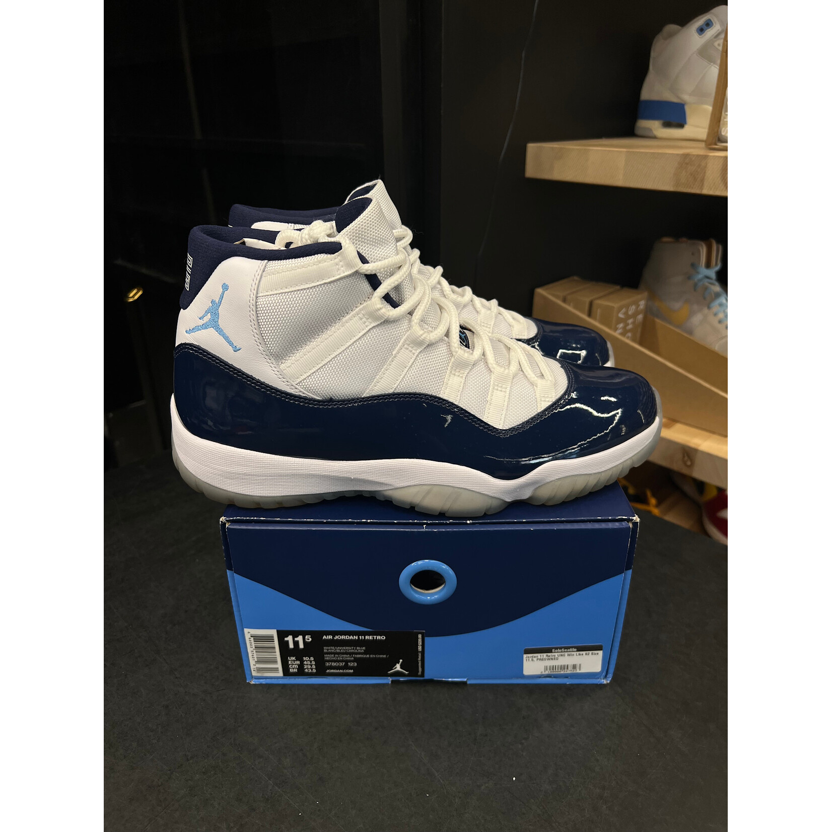 Jordan Jordan 11 Retro UNC Win Like 82 Size 11.5, PREOWNED