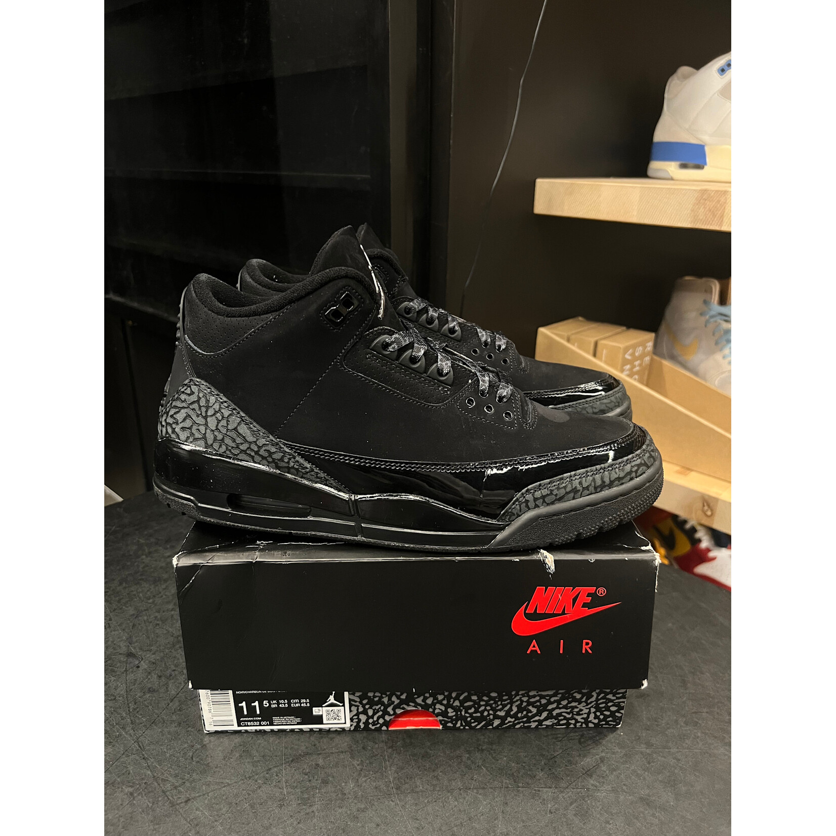 Jordan Jordan 3 Retro Black Cat (2025) Size 11.5, PREOWNED