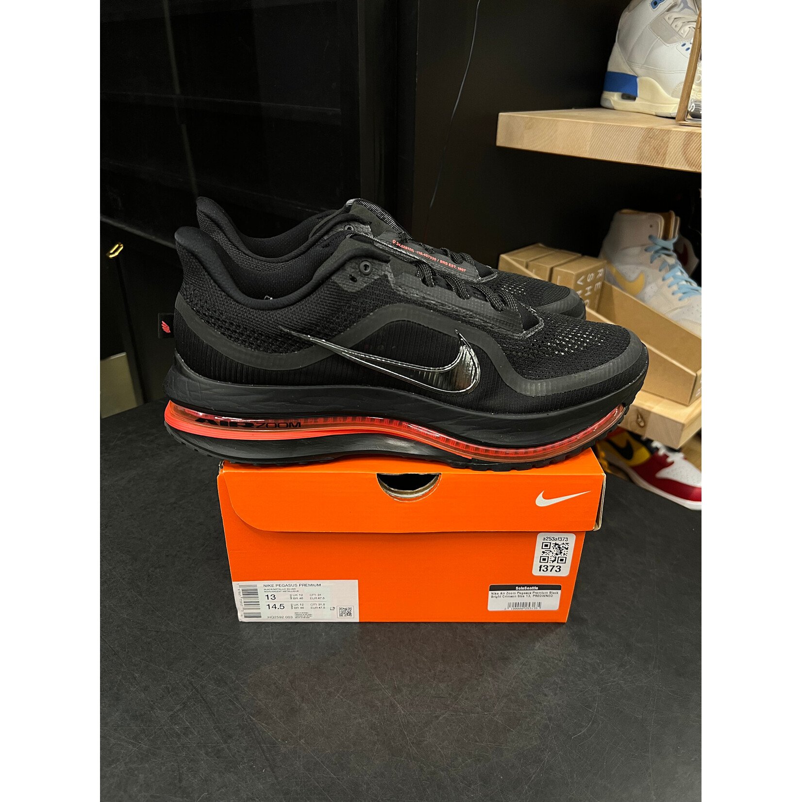 Nike Nike Air Zoom Pegasus Premium Black Bright Crimson Size 13, PREOWNED