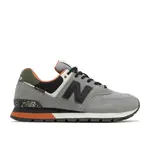 New New Balance 574 Grey Black Orange Size 8, DS BRAND NEW DAMAGED BOX
