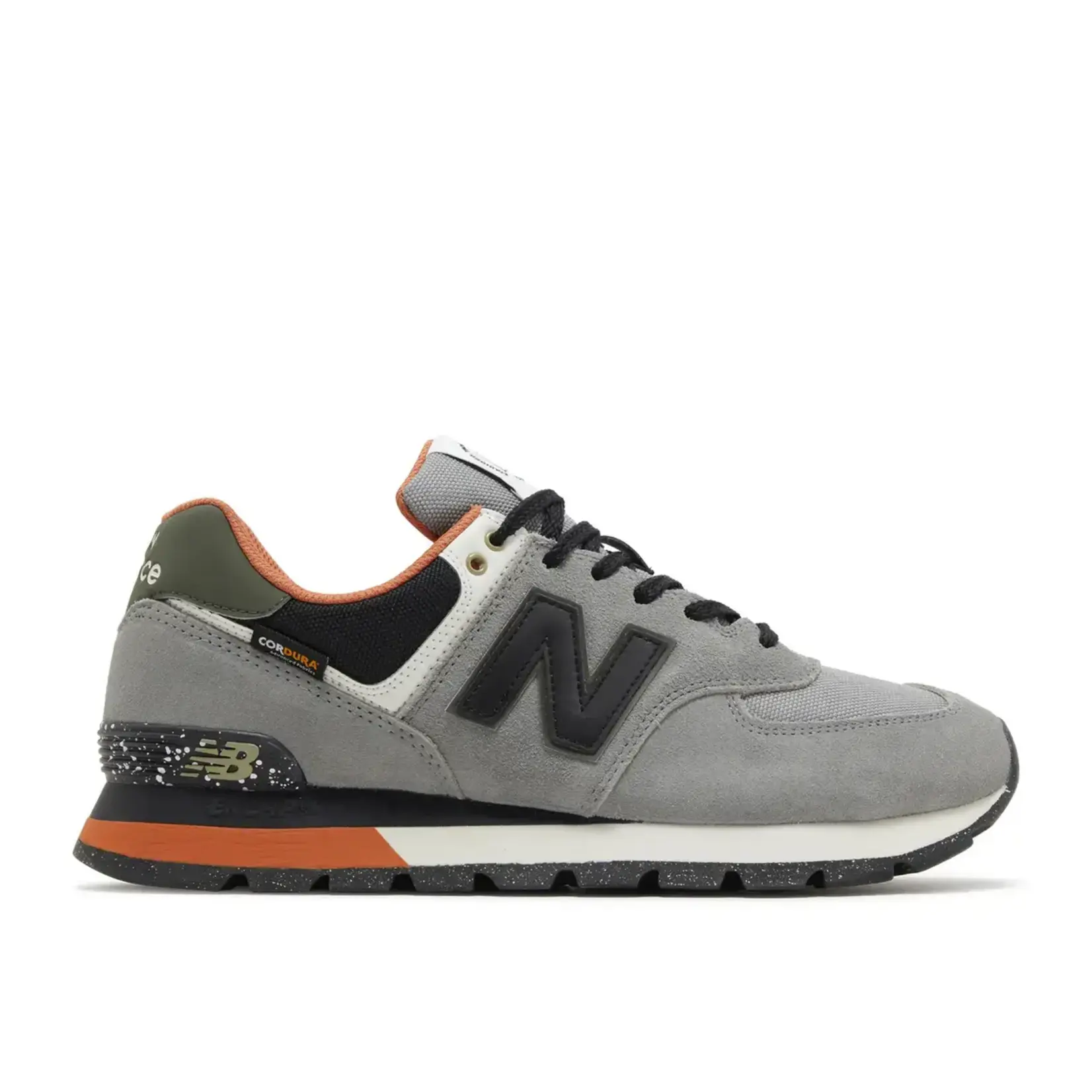 New Balance New Balance 574 Grey Black Orange Size 8, DS BRAND NEW DAMAGED BOX