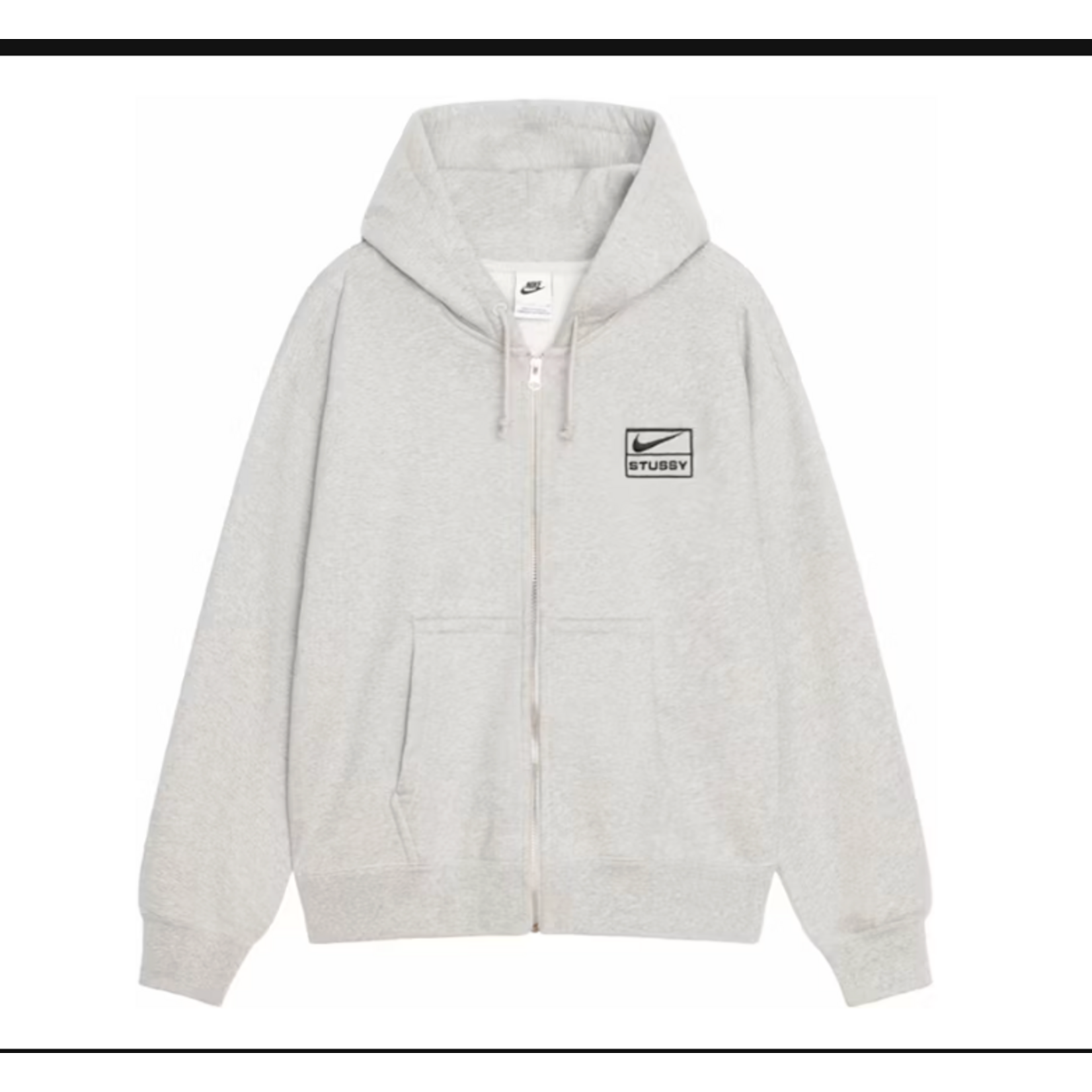 Stussy Stussy x Nike Fleece Zip Hoodie Grey Heather Size M, DS BRAND NEW