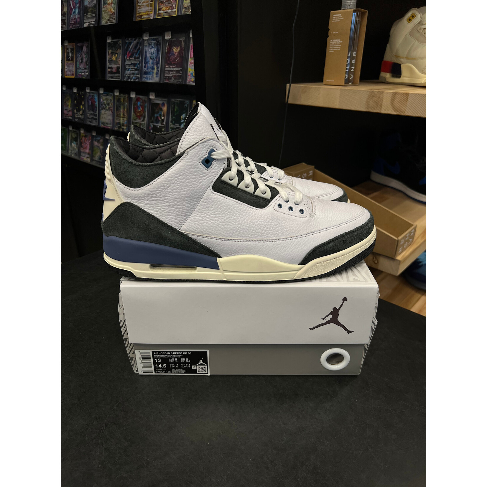 Jordan Jordan 3 Retro OG SP A Ma Maniére Diffused Blue Size 13, PREOWNED