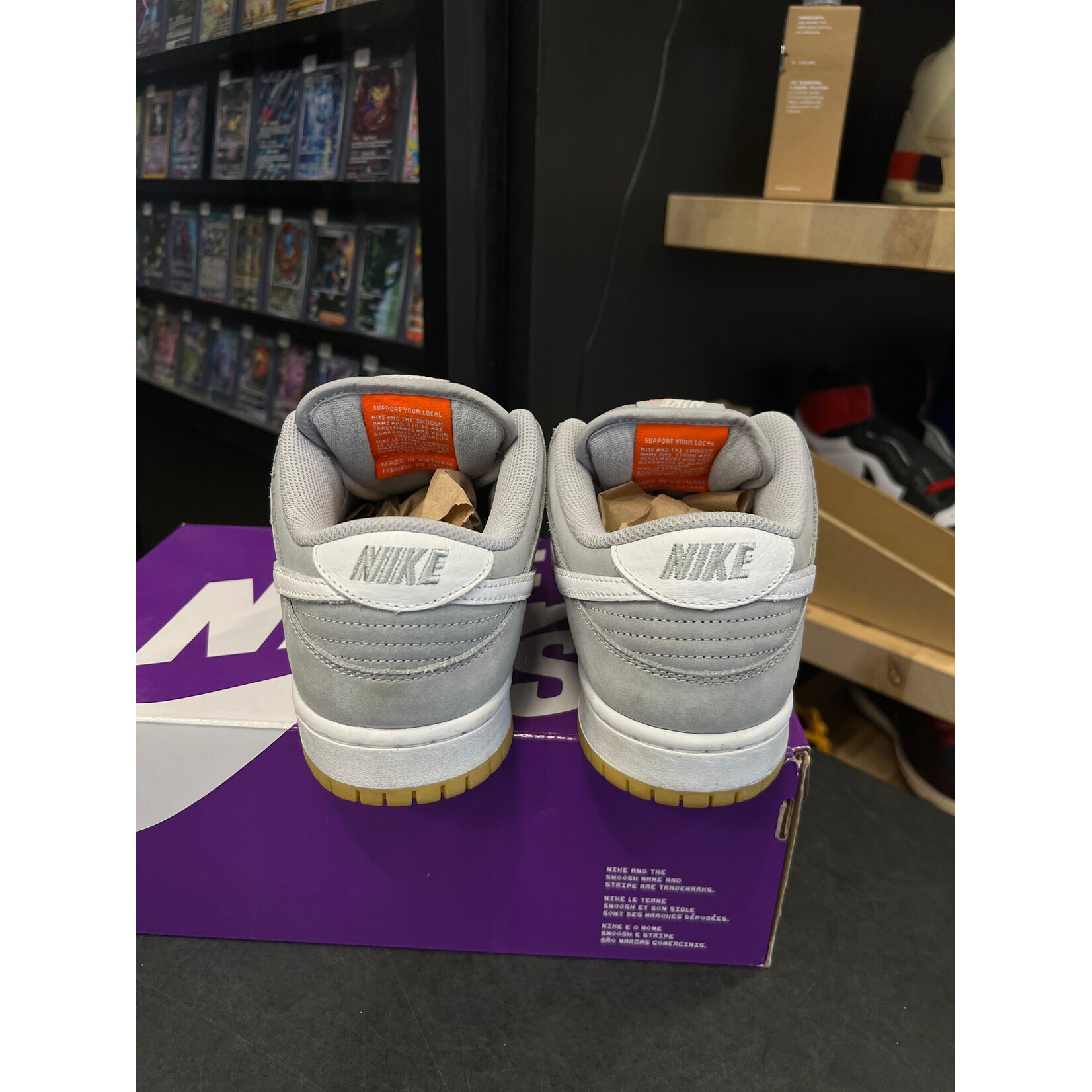 Nike Nike SB Dunk Low Pro ISO Orange Label Wolf Grey Gum Size 8.5, PREOWNED