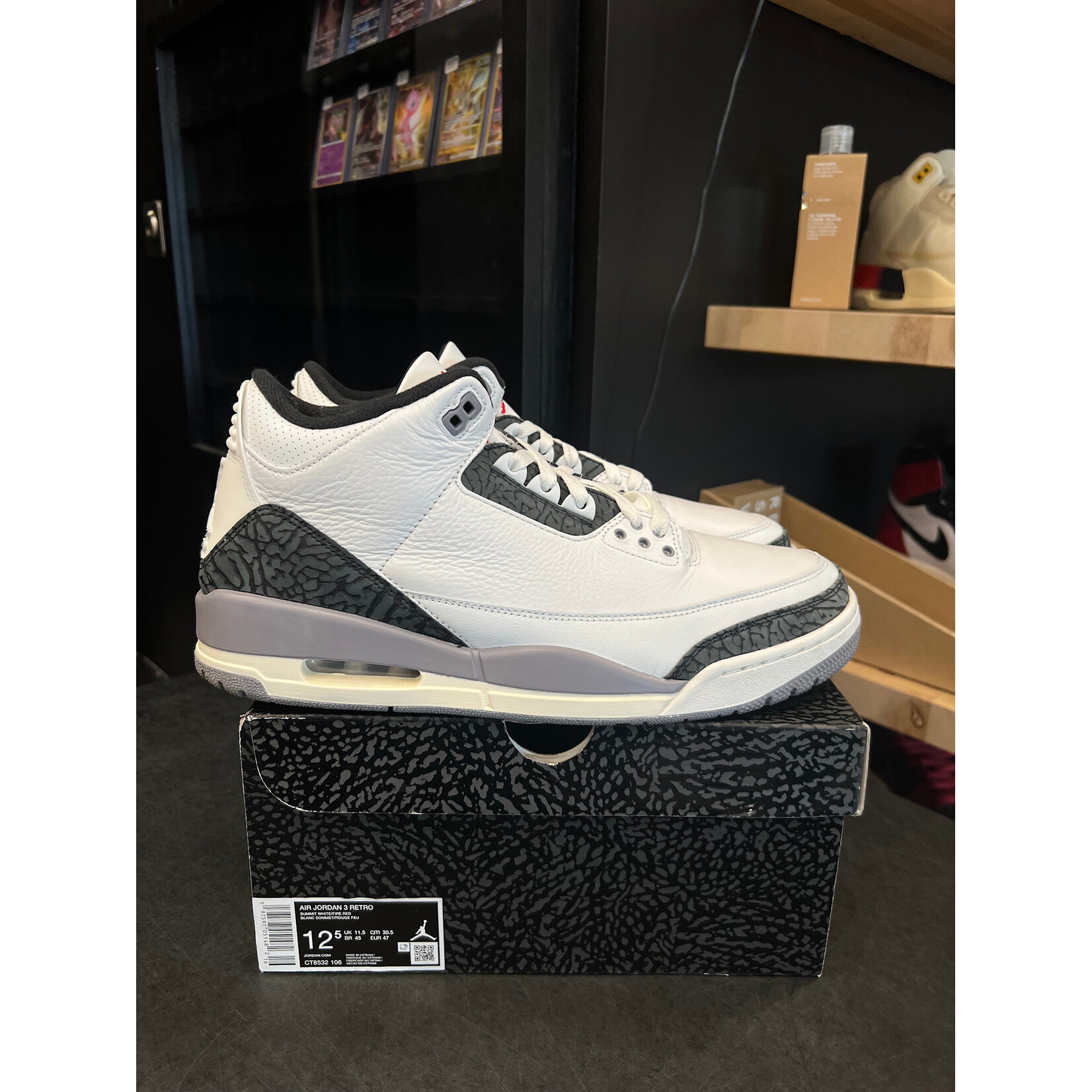 Jordan Jordan 3 Retro Cement Grey Size 12.5, PREOWNED