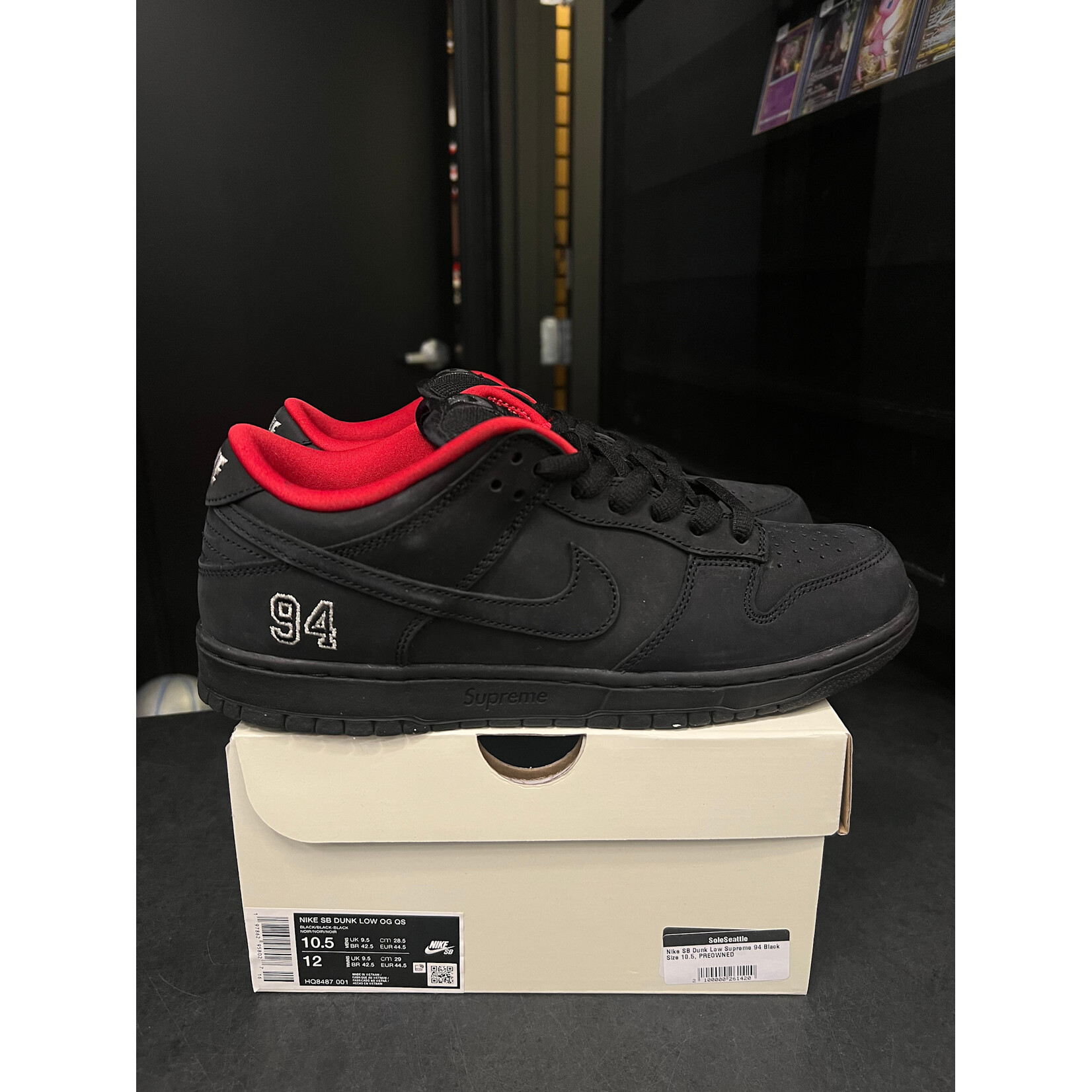 Nike Nike SB Dunk Low Supreme 94 Black Size 10.5, PREOWNED
