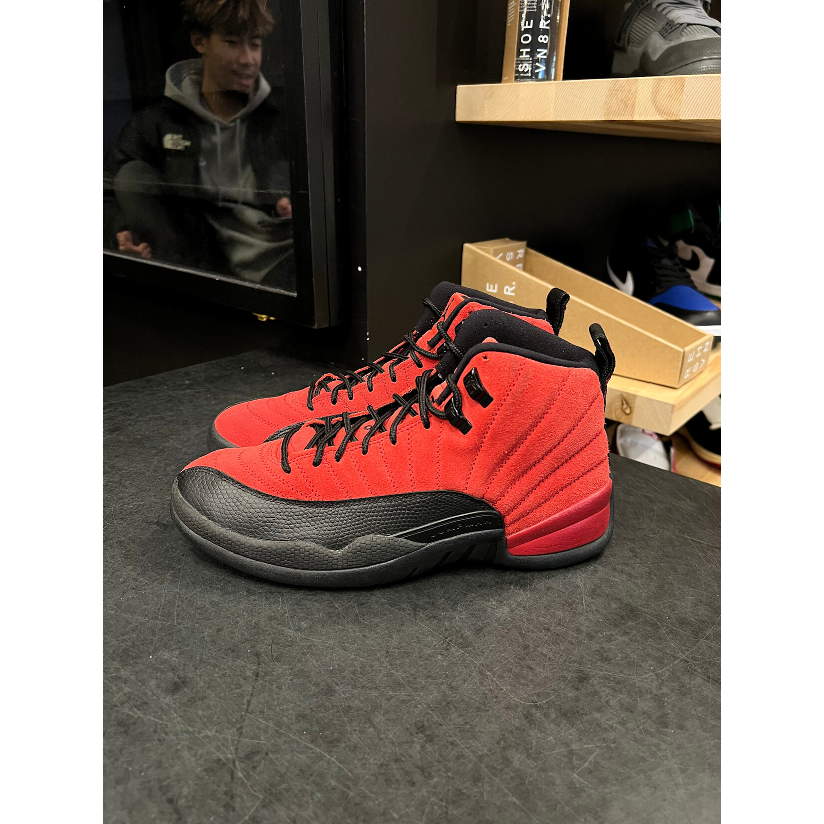 Jordan Jordan 12 Retro Reverse Flu Game Size 8, PREOWNED