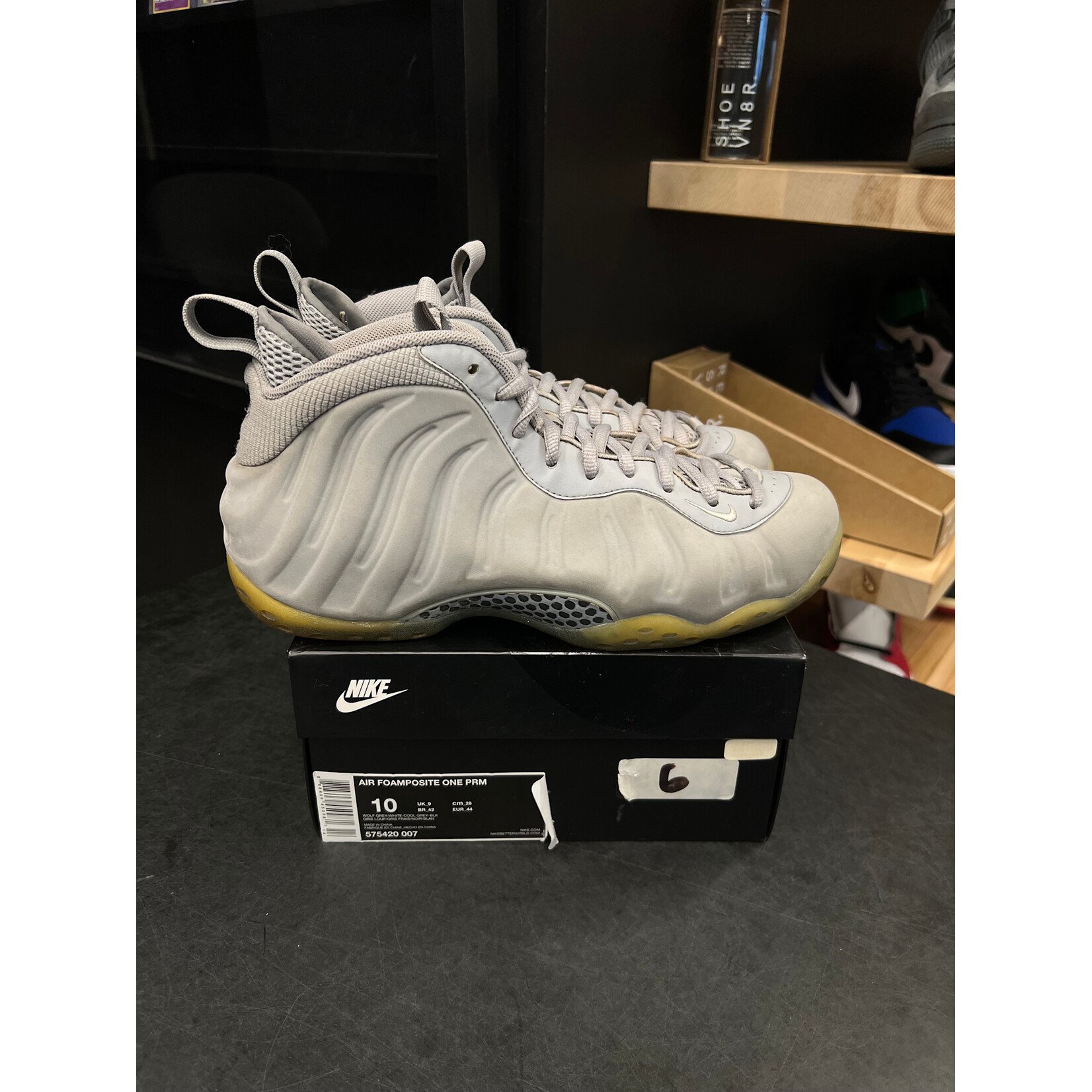 Nike Nike Air Foamposite One Wolf Grey Suede Size 10, PREOWNED