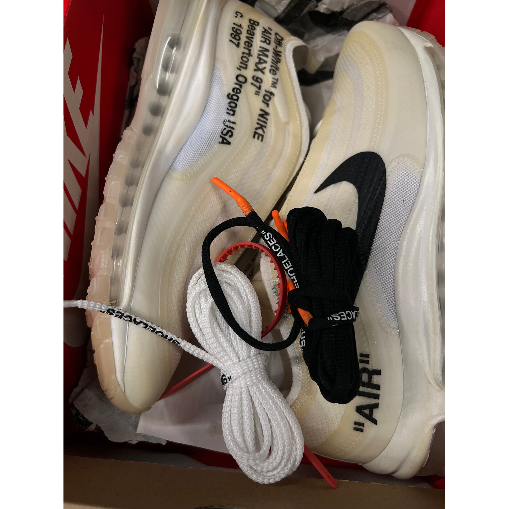 Nike Nike Air Max 97 Off-White Size 9, DS BRAND NEW DAMAGED BOX