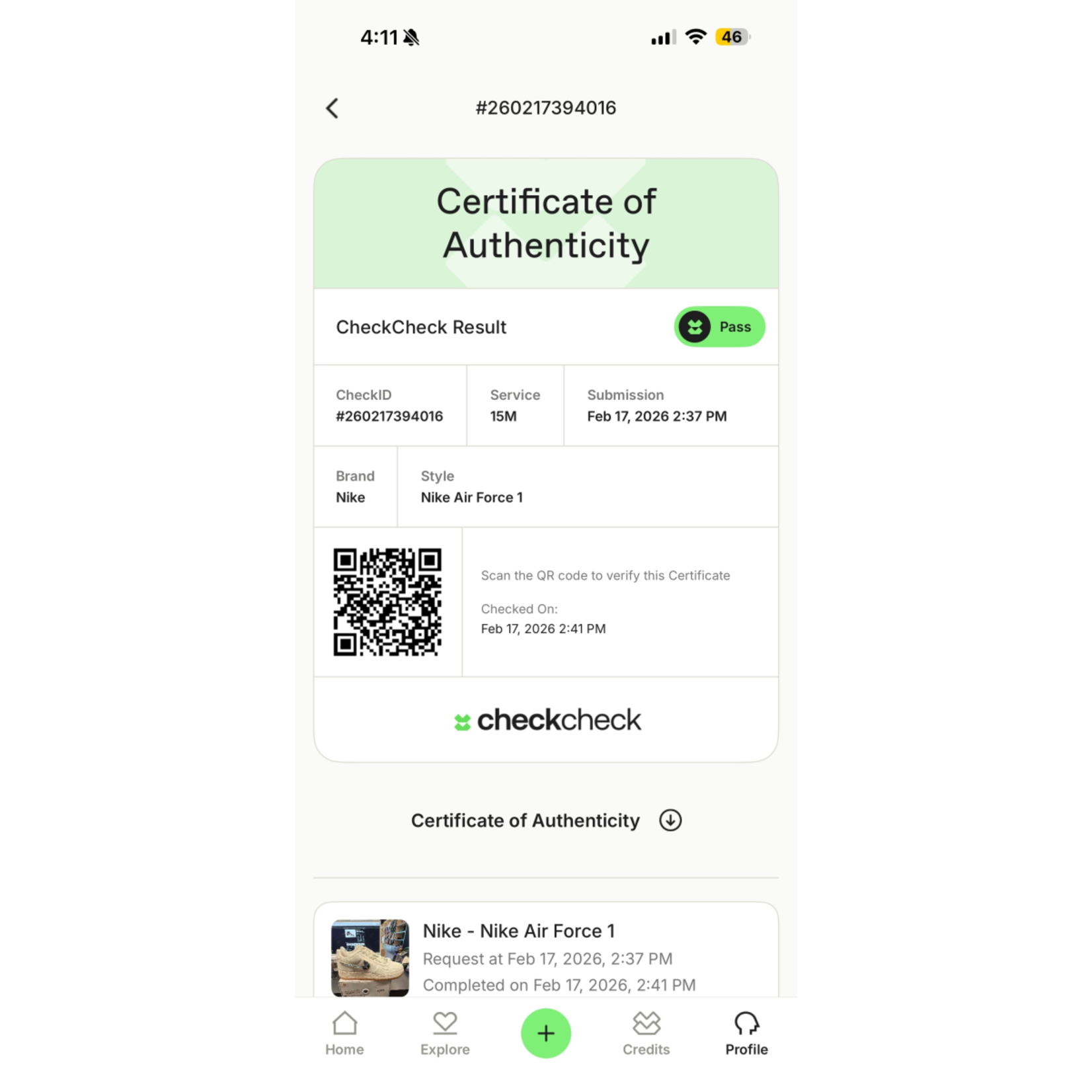 Nike Nike Air Force 1 Low Travis Scott Sail Size 13, DS BRAND NEW