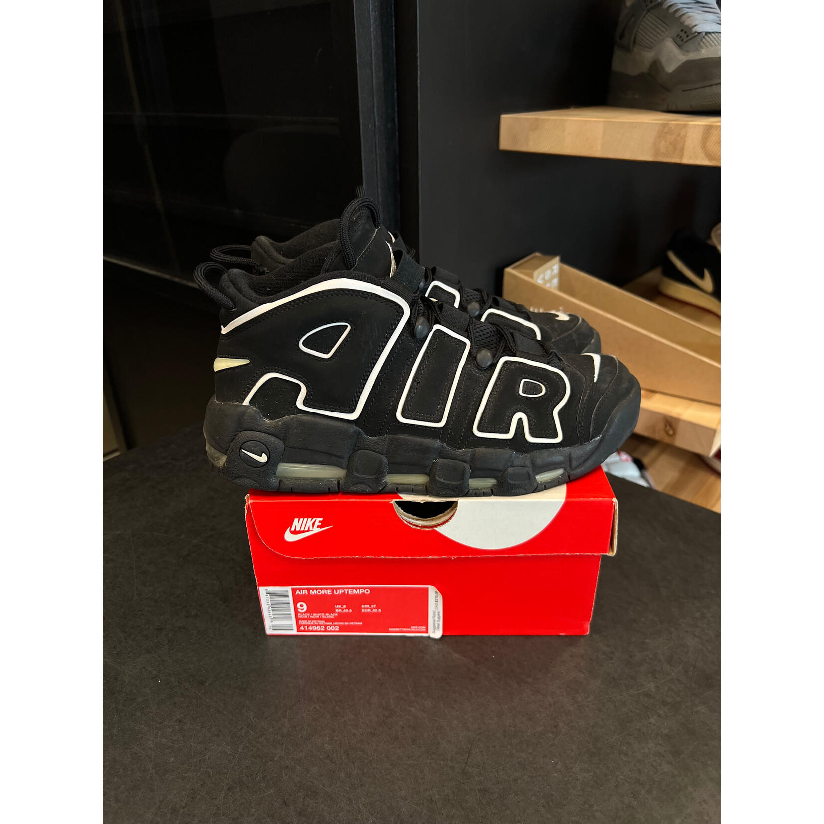 Nike Nike Air More Uptempo Black White Size 9, PREOWNED