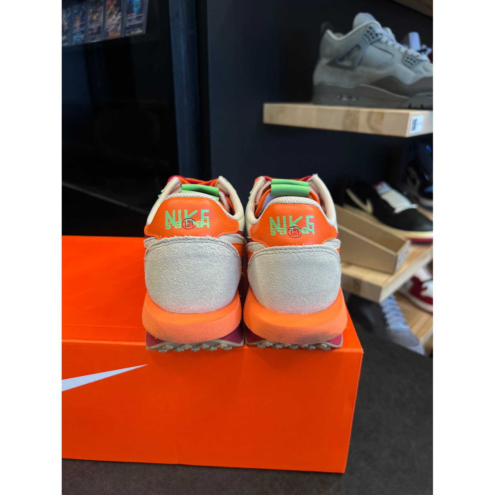 Nike Nike LD Waffle sacai CLOT Kiss of Death Net Orange Blaze Size 10, PREOWNED