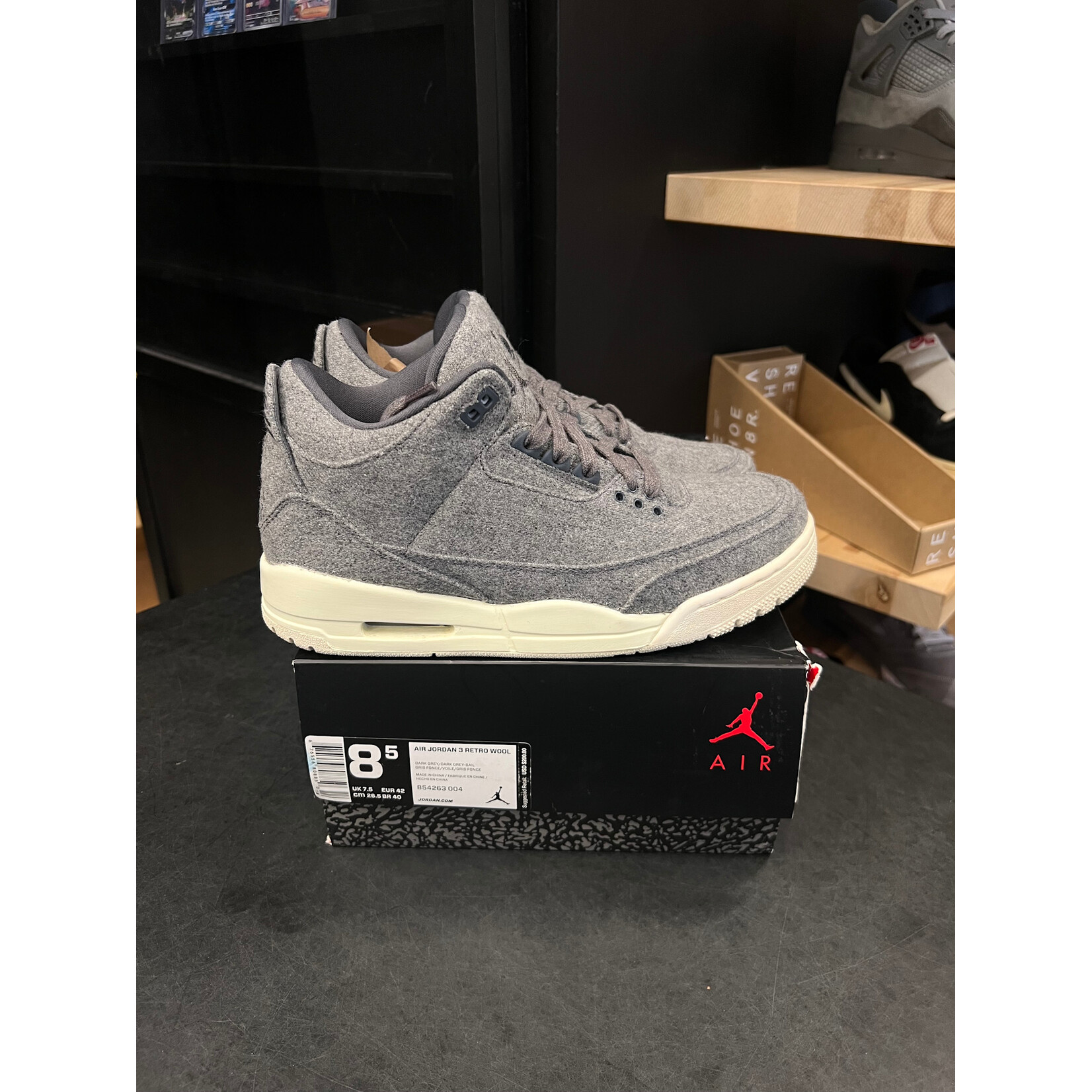 Jordan Jordan 3 Retro Wool Size 8.5, PREOWNED
