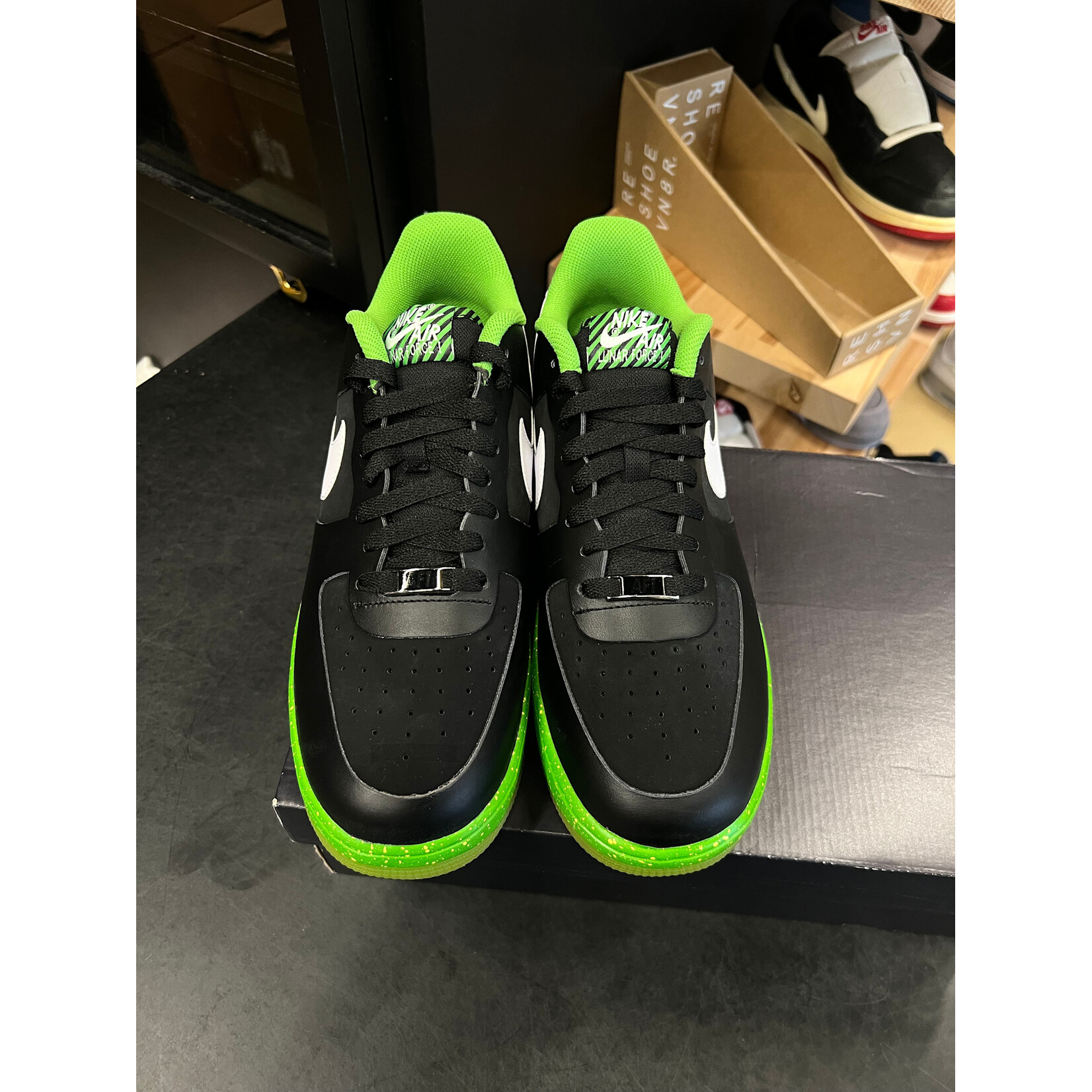 Nike Nike Lunar Force 1 NS Premium Black/White/Neon Green 629970 00 Size 9, DS BRAND NEW