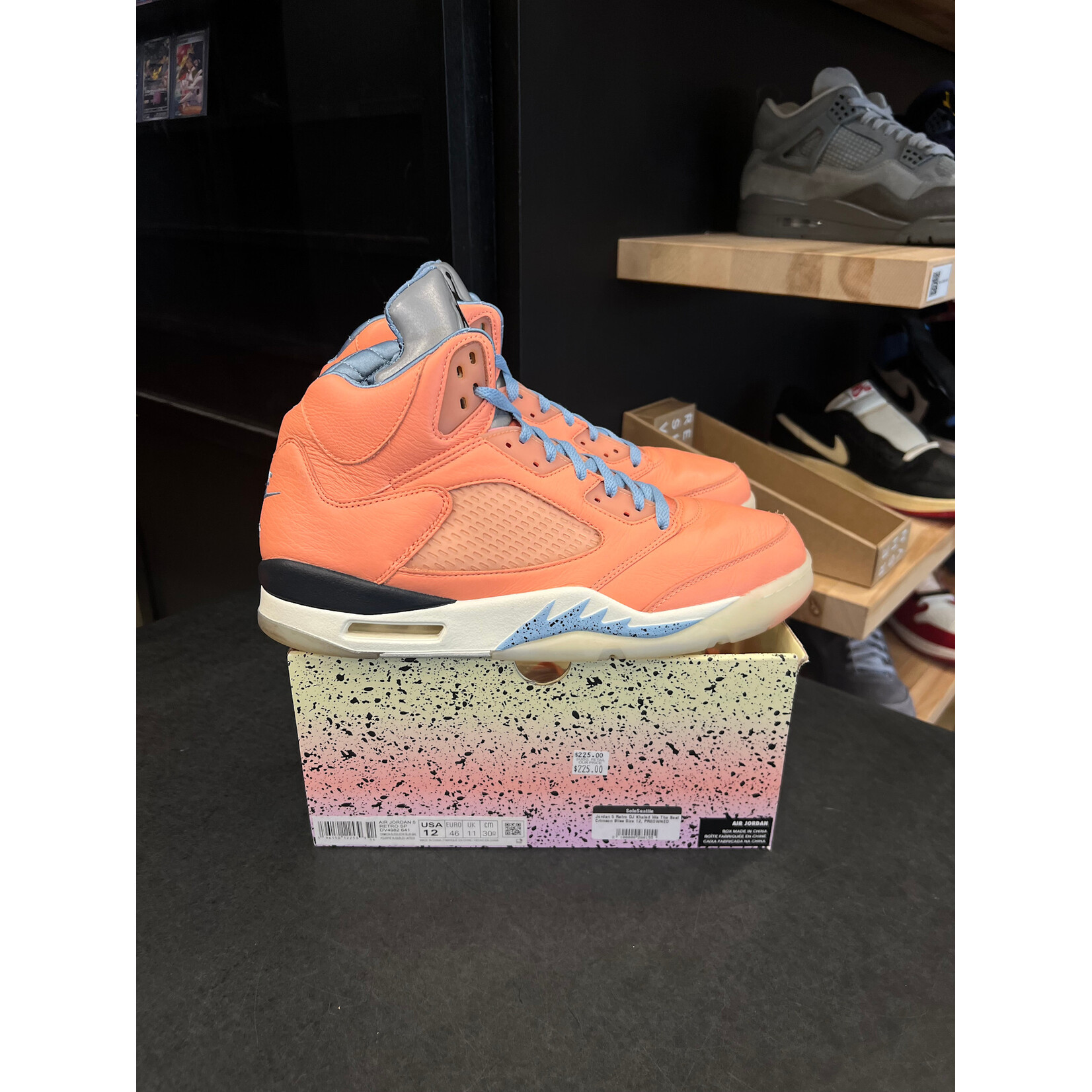 Jordan Jordan 5 Retro DJ Khaled We The Best Crimson Bliss Size 12, PREOWNED