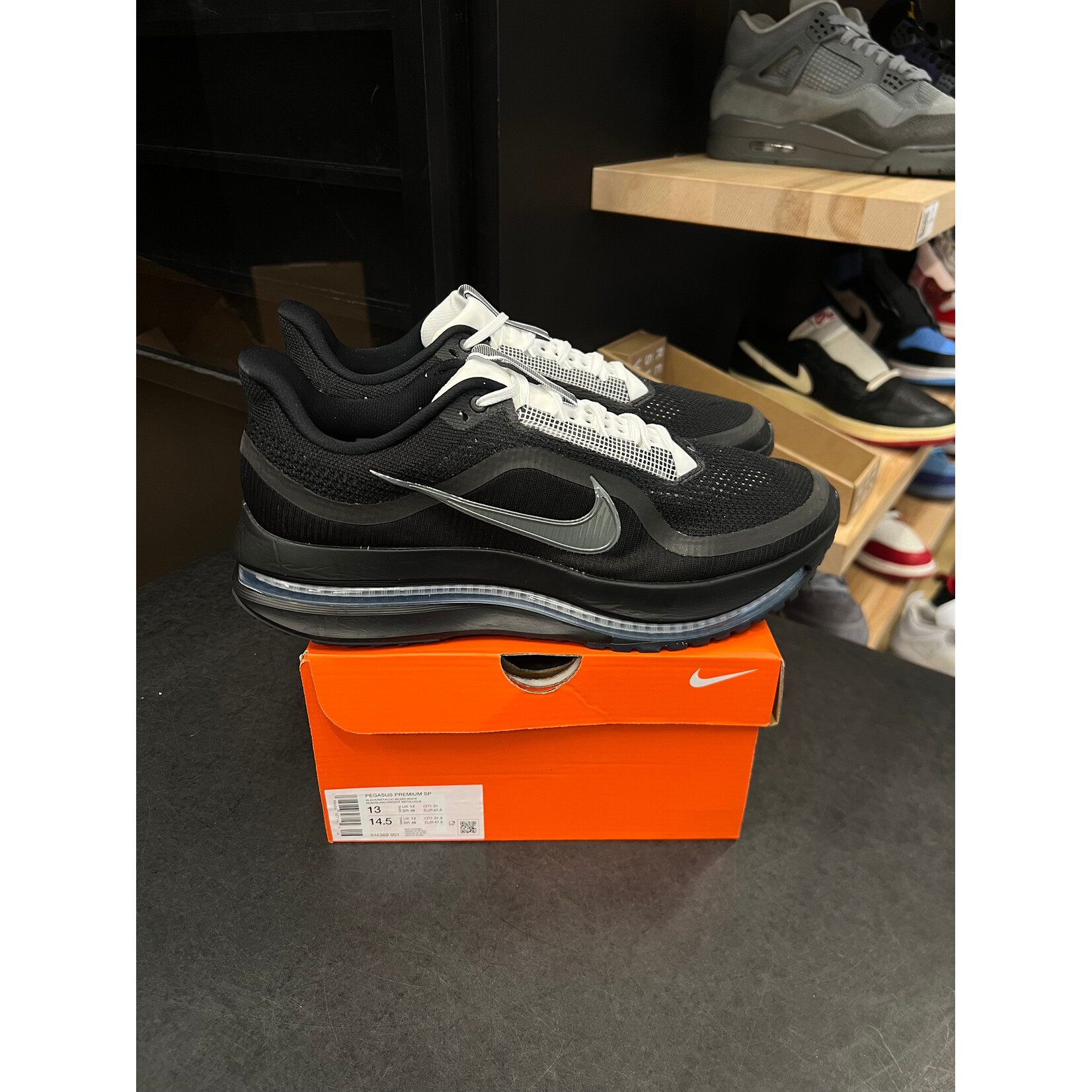 Nike Nike Air Zoom Pegasus Premium SP Black Metallic Silver Size 13, PREOWNED
