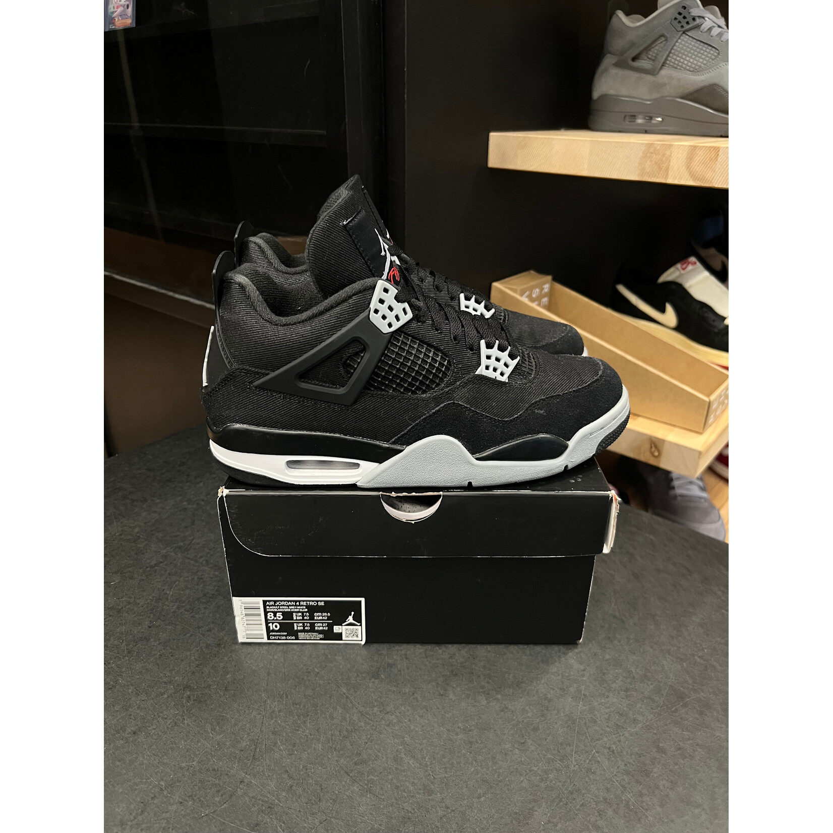 Jordan Jordan 4 Retro SE Black Canvas Size 8.5, PREOWNED