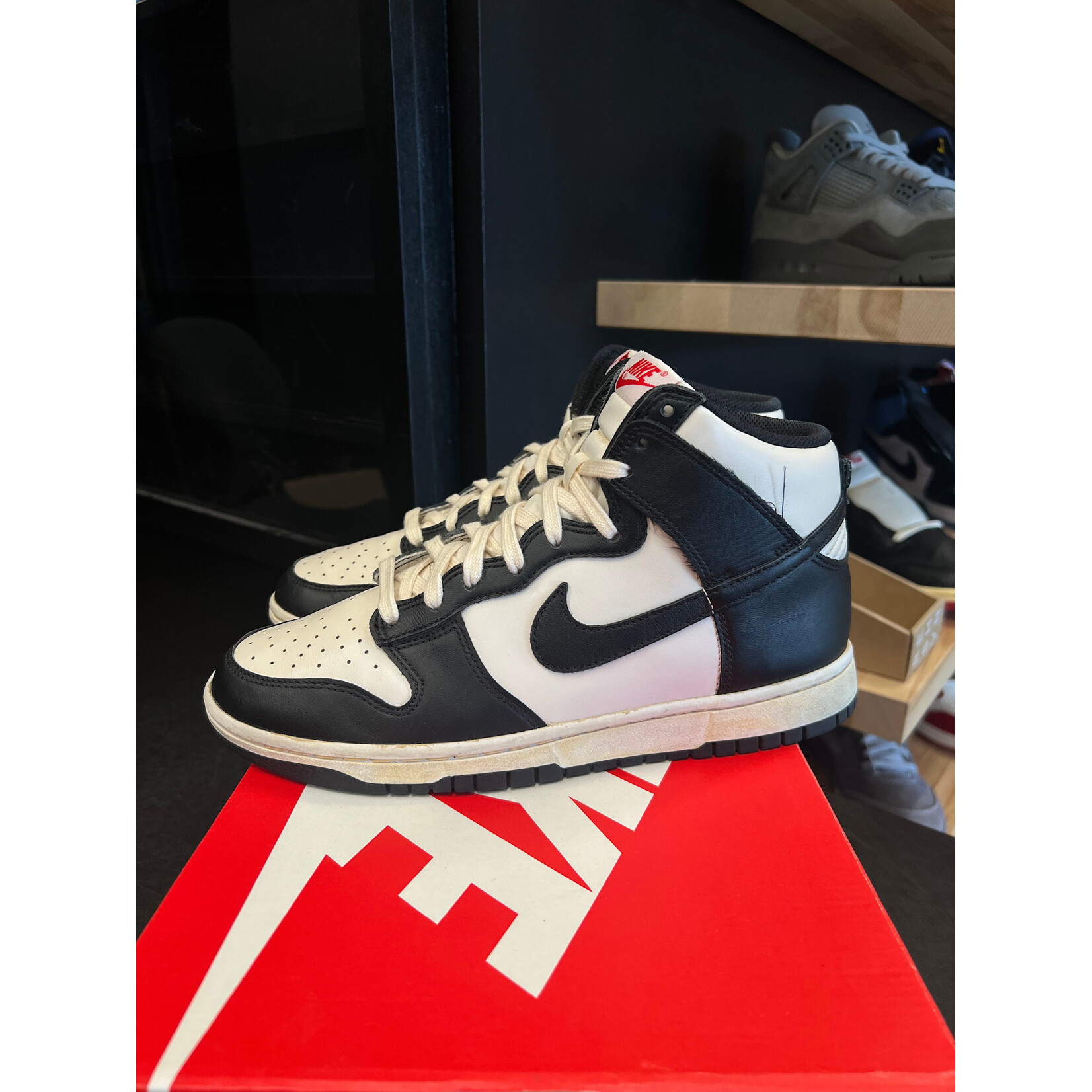 Nike Nike Dunk High Panda Black White (2021/2024) Size 9, PREOWNED CUSTOM AGED