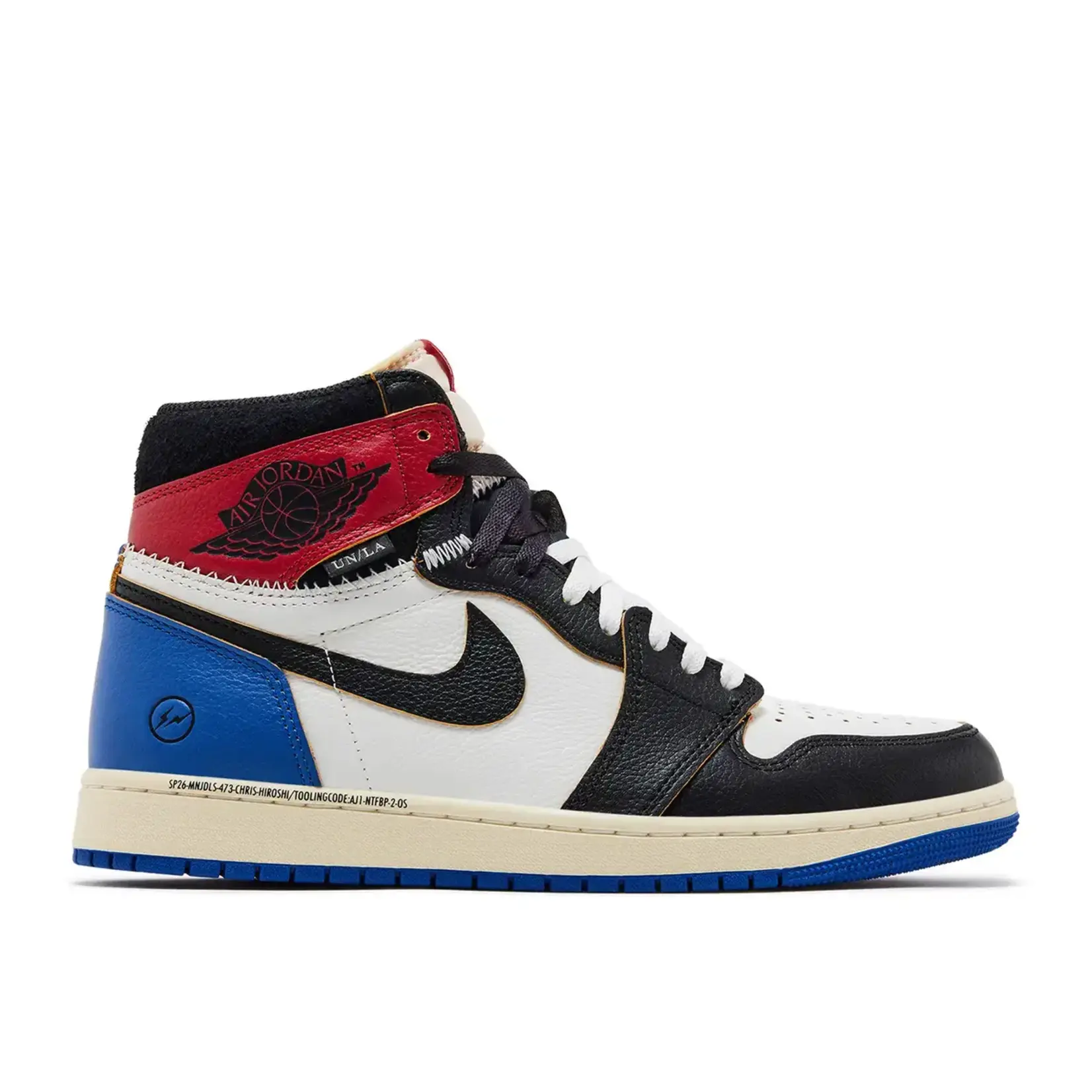 Jordan Jordan 1 Retro High OG SP Fragment x Union LA Varsity Red Sport Royal Size 8, DS BRAND NEW