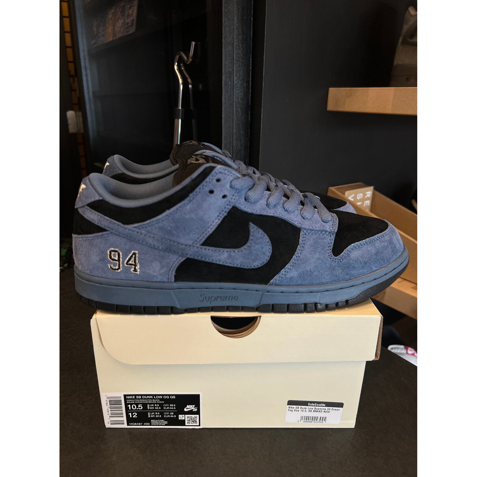 Nike Nike SB Dunk Low Supreme 94 Ocean Fog Size 10.5, PREOWNED VNDS