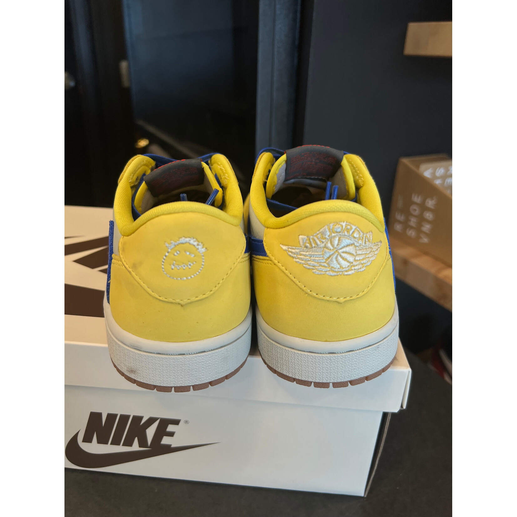 Nike Jordan 1 Retro Low OG SP Travis Scott Canary (Women's) Size 8W, PREOWNED