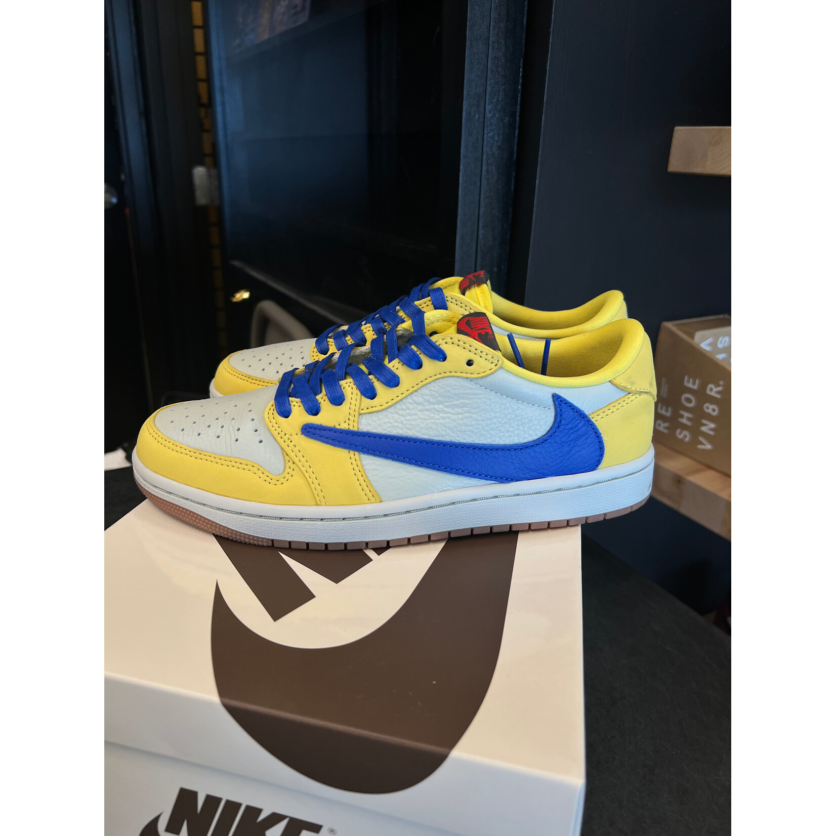 Nike Jordan 1 Retro Low OG SP Travis Scott Canary (Women's) Size 8W, PREOWNED