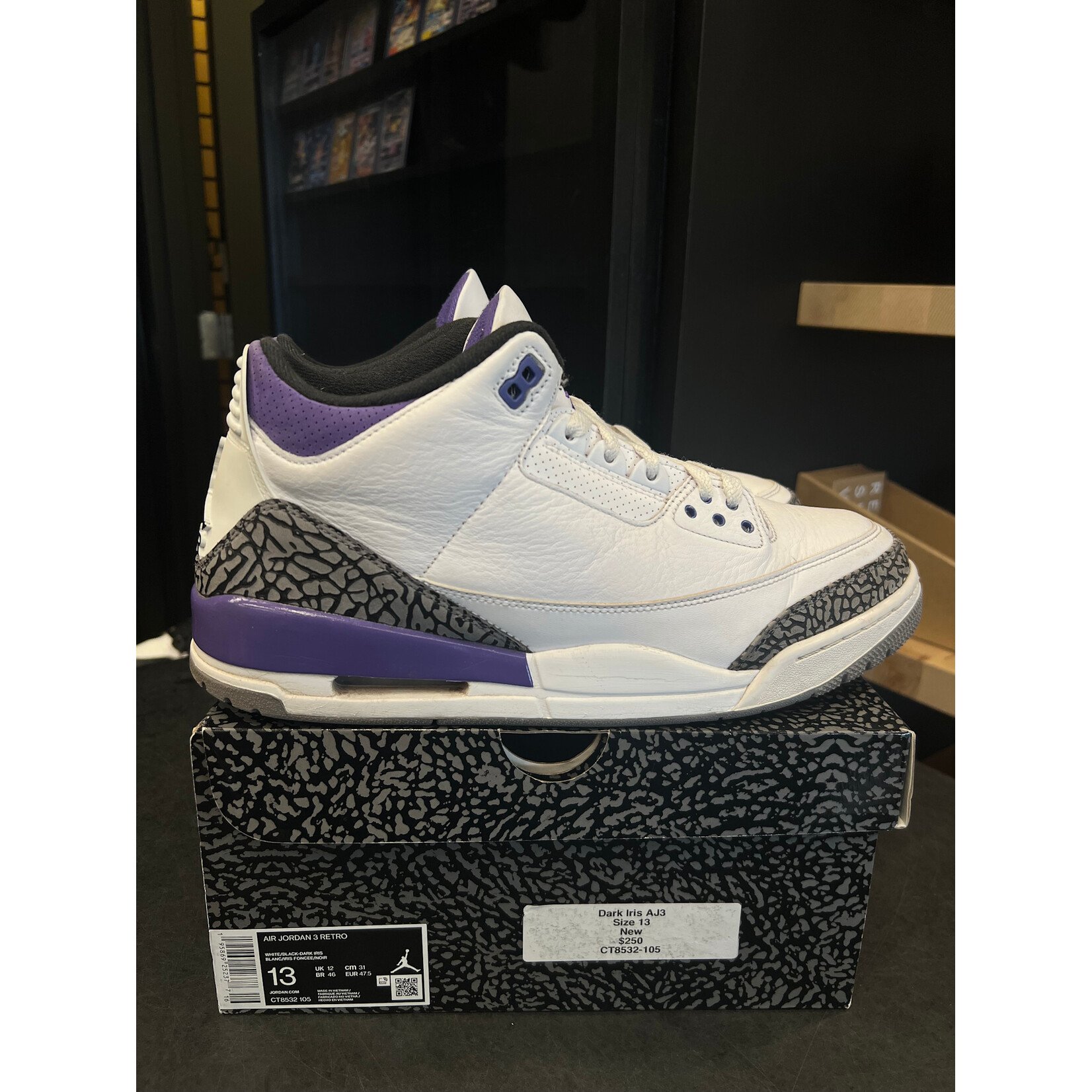 Jordan Jordan 3 Retro Dark Iris Size 13, PREOWNED