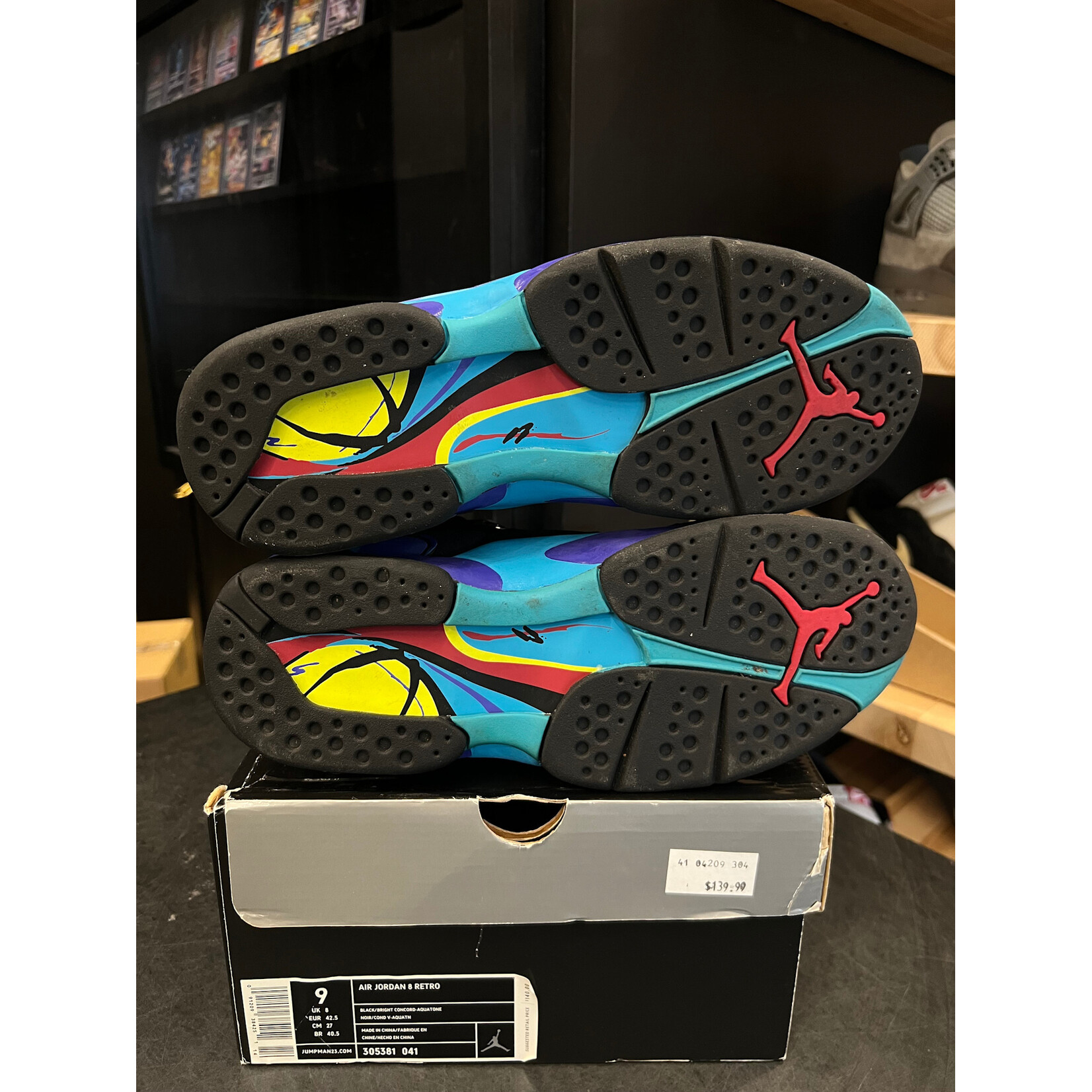 Jordan Jordan 8 Retro Aqua (2007) Size 9, PREOWNED