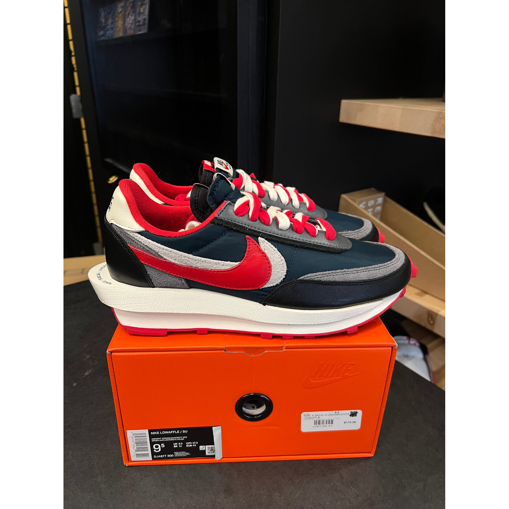 Nike Nike LD Waffle sacai Undercover Midnight Spruce University Red Size 9.5, PREOWNED