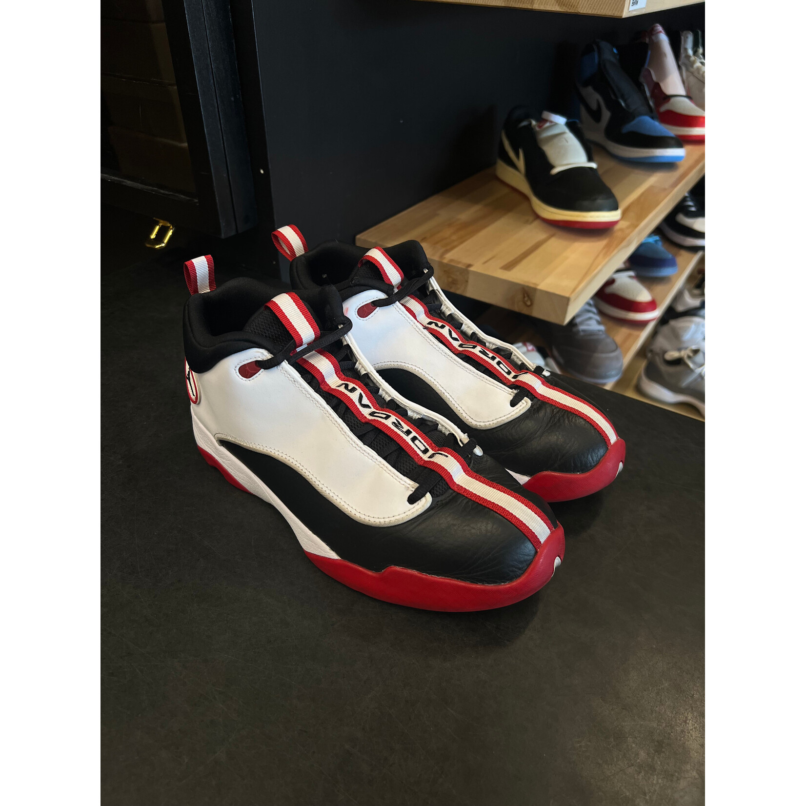 Jordan Jordan Jumpman Pro Quick White Varsity Red Black Size 10, PREOWNED
