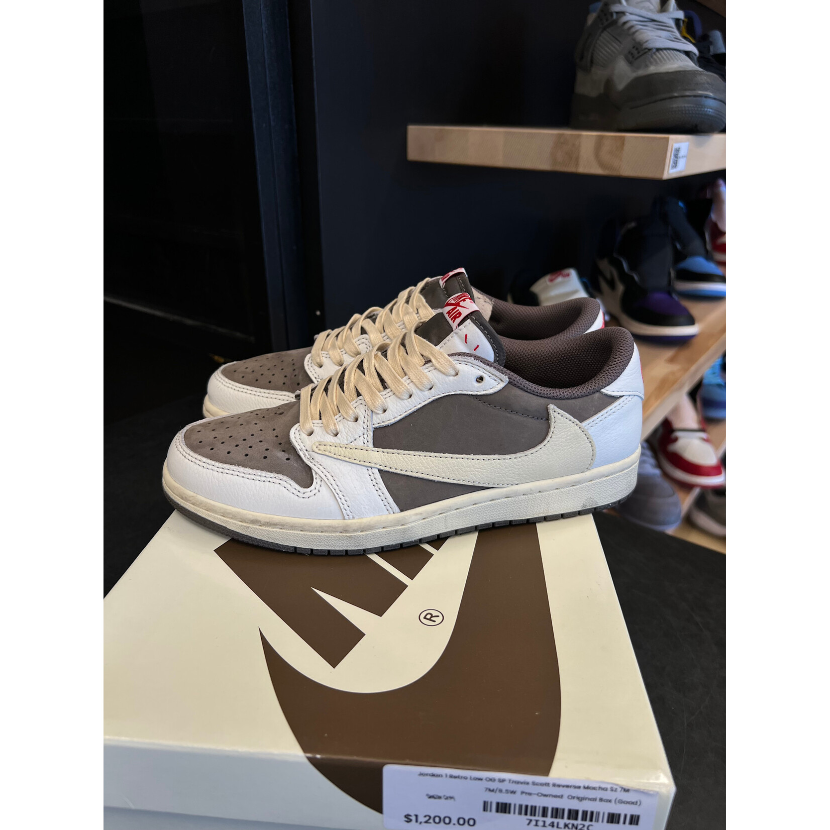 Jordan Jordan 1 Retro Low OG SP Travis Scott Reverse Mocha Size 7, PREOWNED