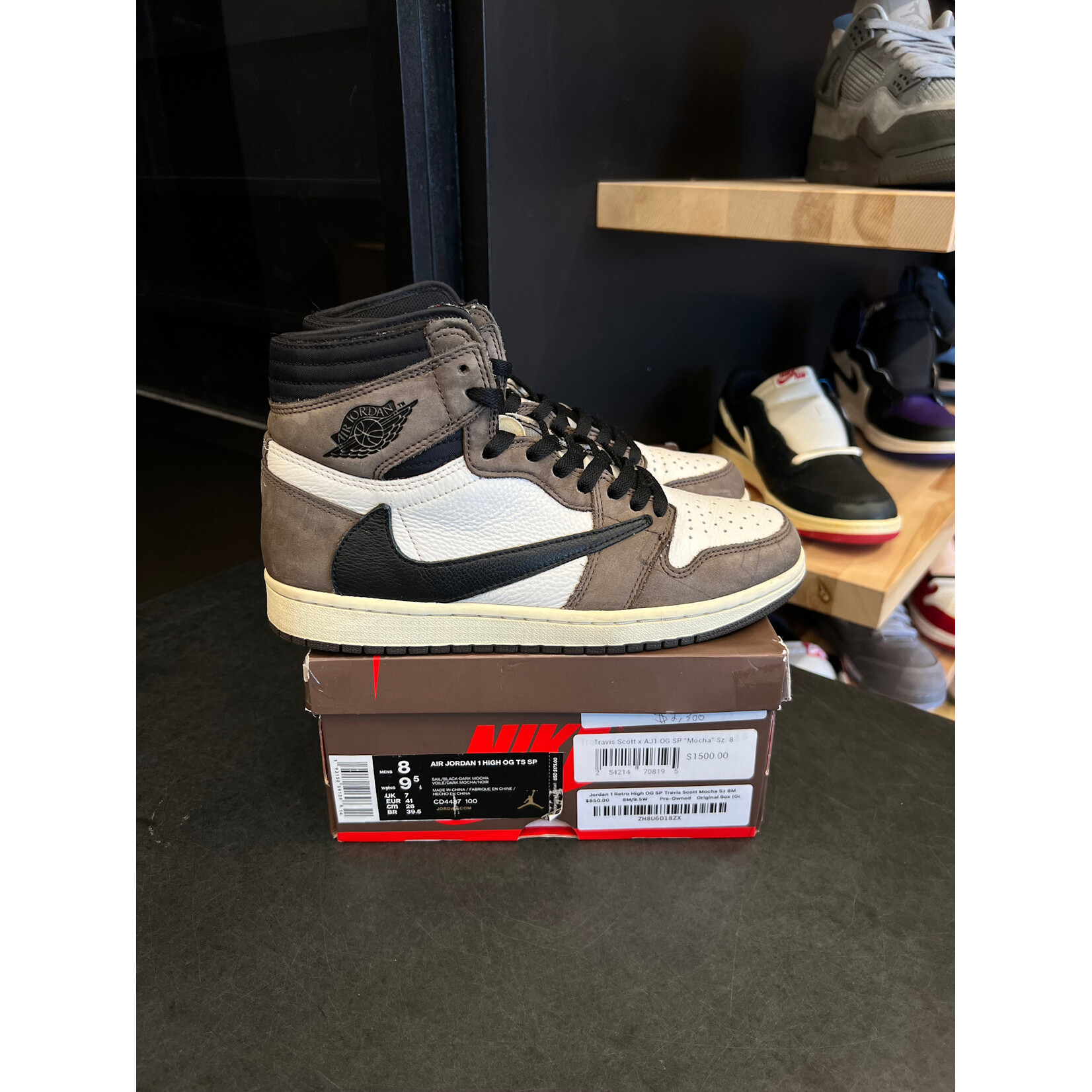 Jordan Jordan 1 Retro High OG SP Travis Scott Mocha Size 8, PREOWNED