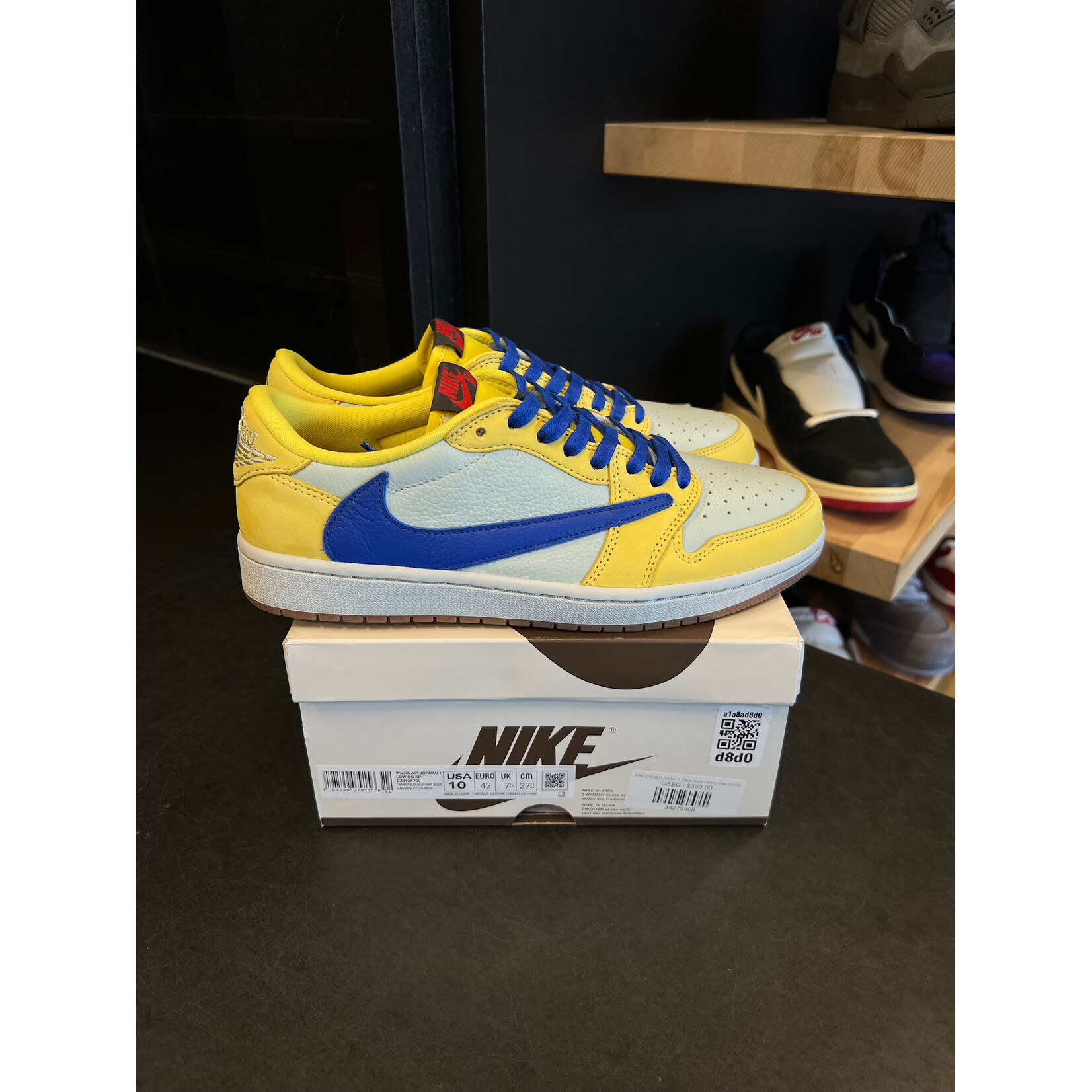 Jordan Jordan 1 Retro Low OG SP Travis Scott Canary (Women's) Size 10W, PREOWNED